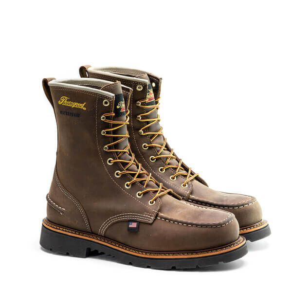 Image of Thorogood 1957 Series Trail Crazyhorse Waterproof Moc Toe Work Boots for Men - Crazyhorse - 8M