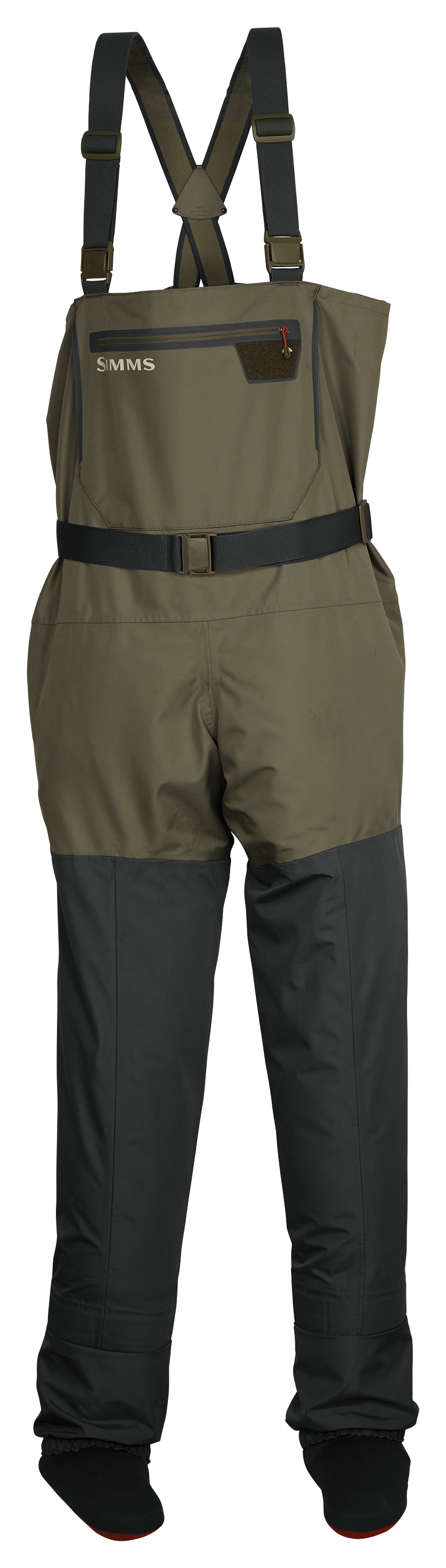 Image of Simms Tributary Stockingfoot Chest Waders for Men - Basalt - Medium Short