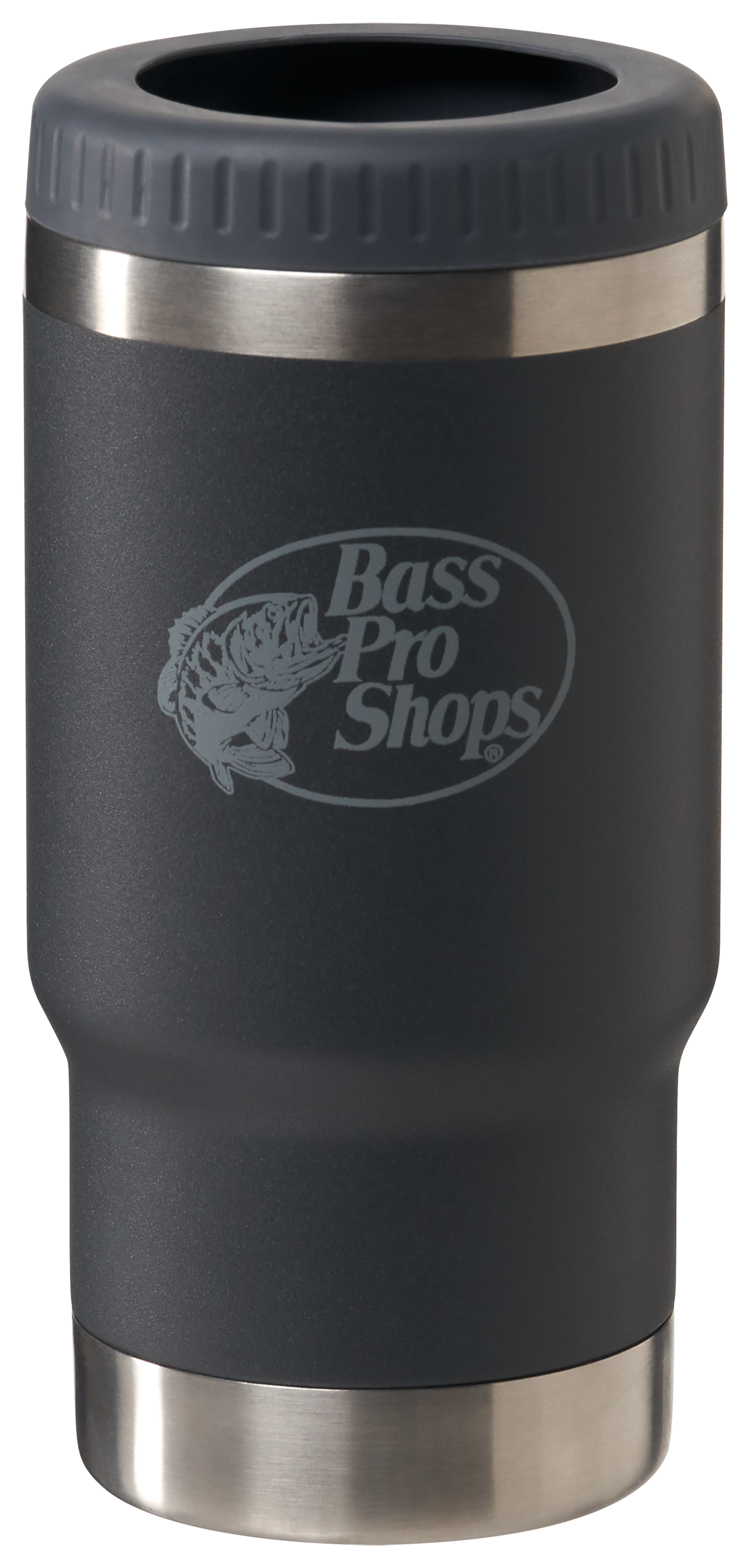 Image of Bass Pro Shops 3-in-1 Can Cooler with Bottle Opener - Charcoal