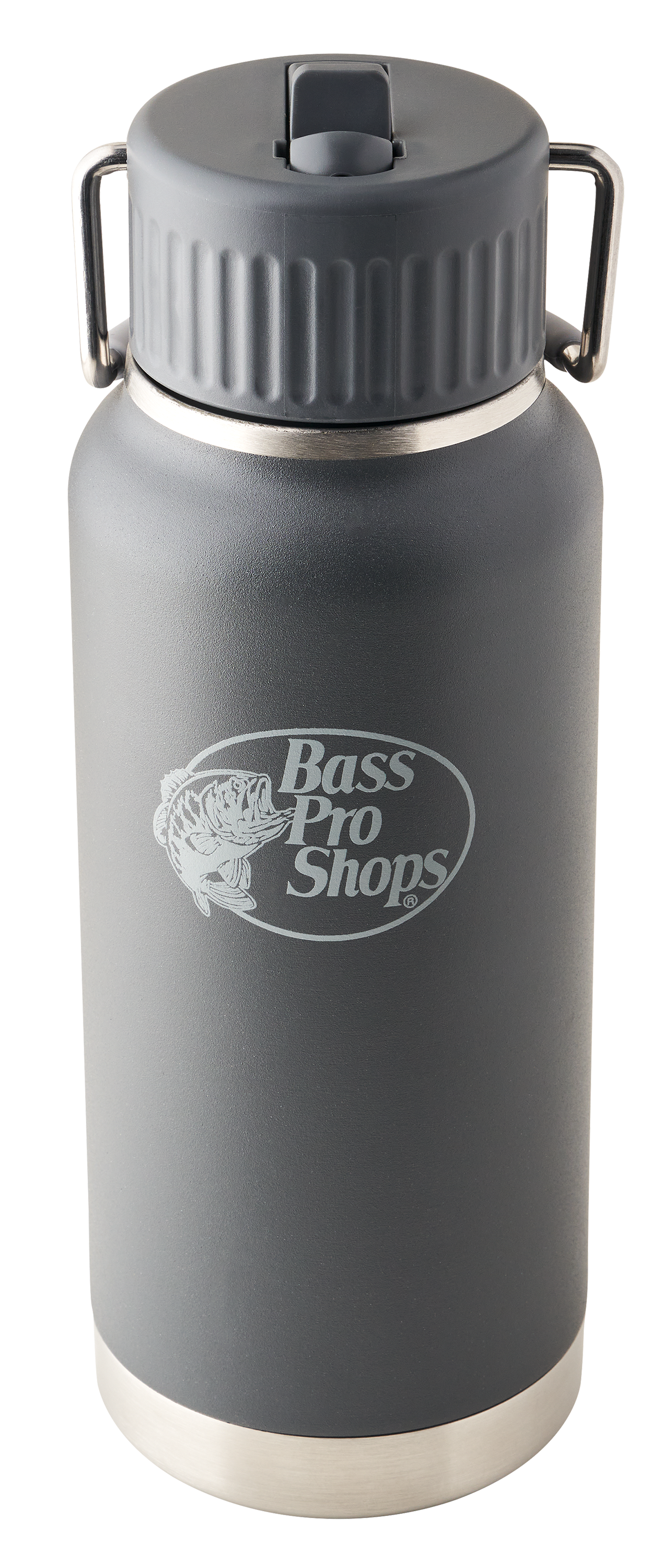 Image of Bass Pro Shops Water Bottle with Straw Lid - 32 oz. - Charcoal