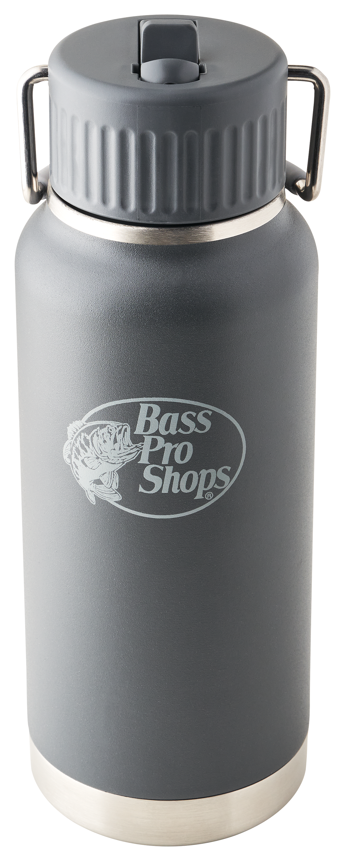 Image of Bass Pro Shops Water Bottle with Straw Lid - 40 oz. - Charcoal