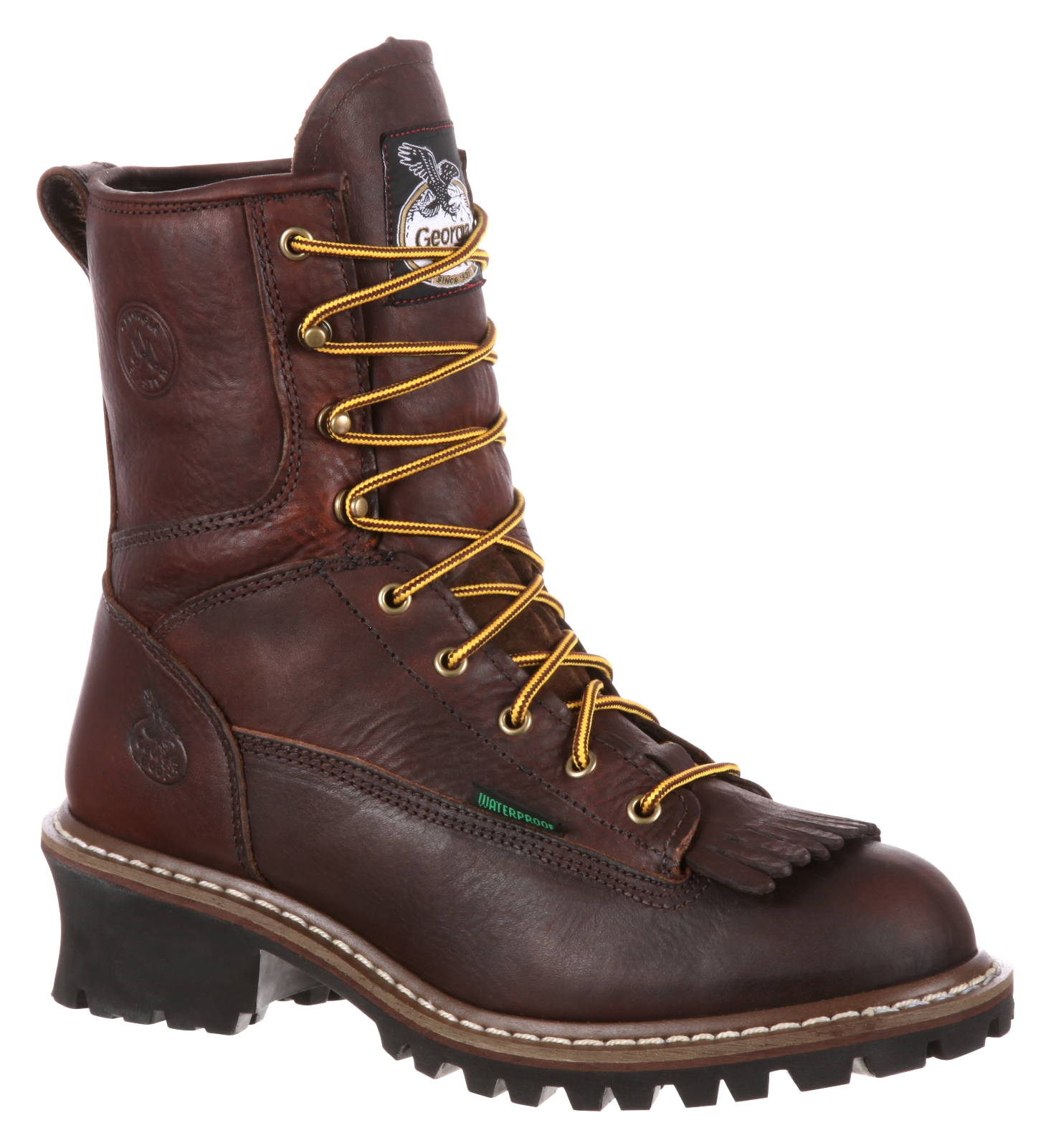 Image of Georgia Boot Logger Waterproof Steel Toe Work Boots for Men - Chocolate