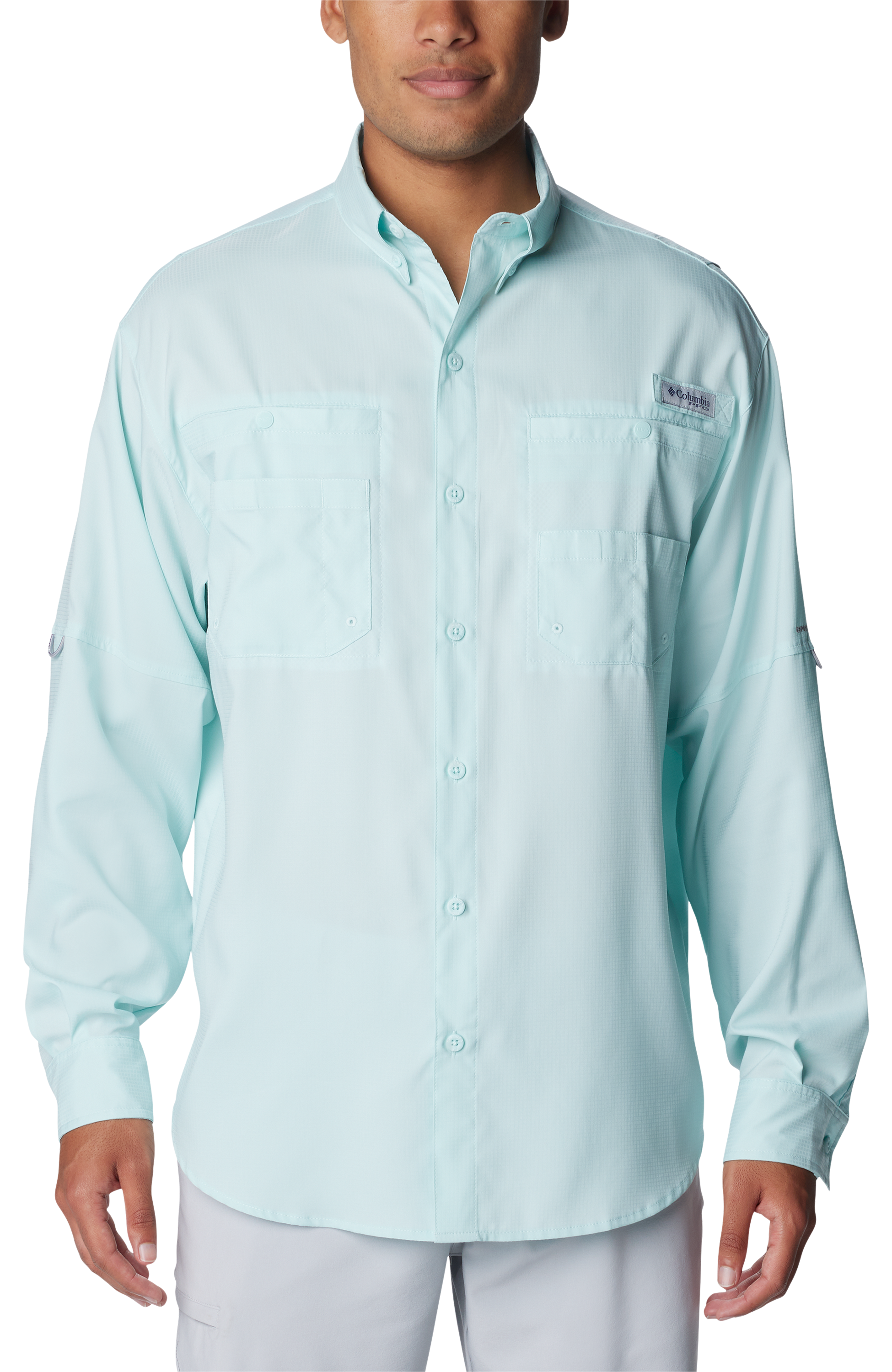 Image of Columbia Tamiami II Long-Sleeve Button-Down Shirt - Icy Morn