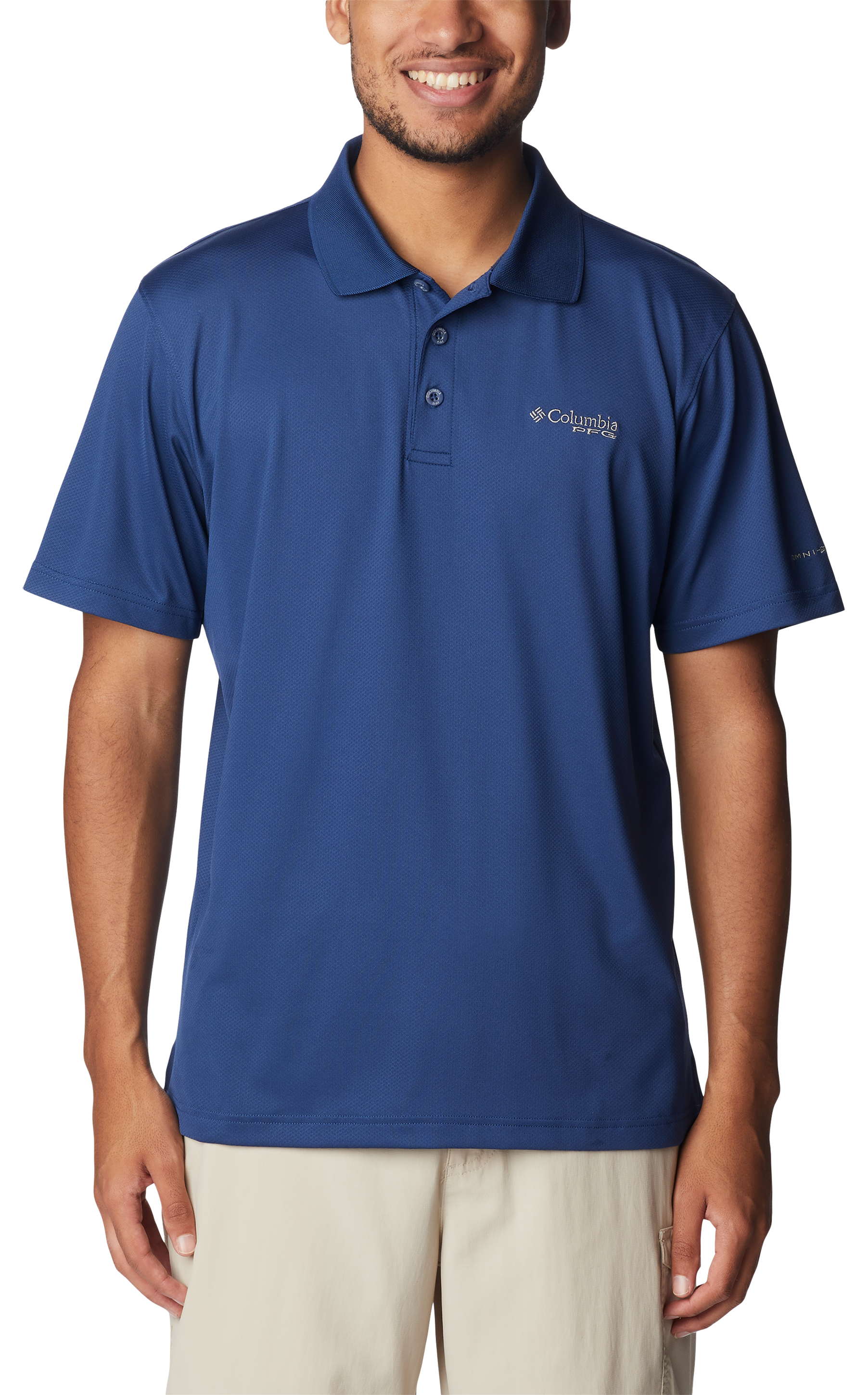 Image of Columbia Skiff Cast Short-Sleeve Polo for Men - Carbon - M