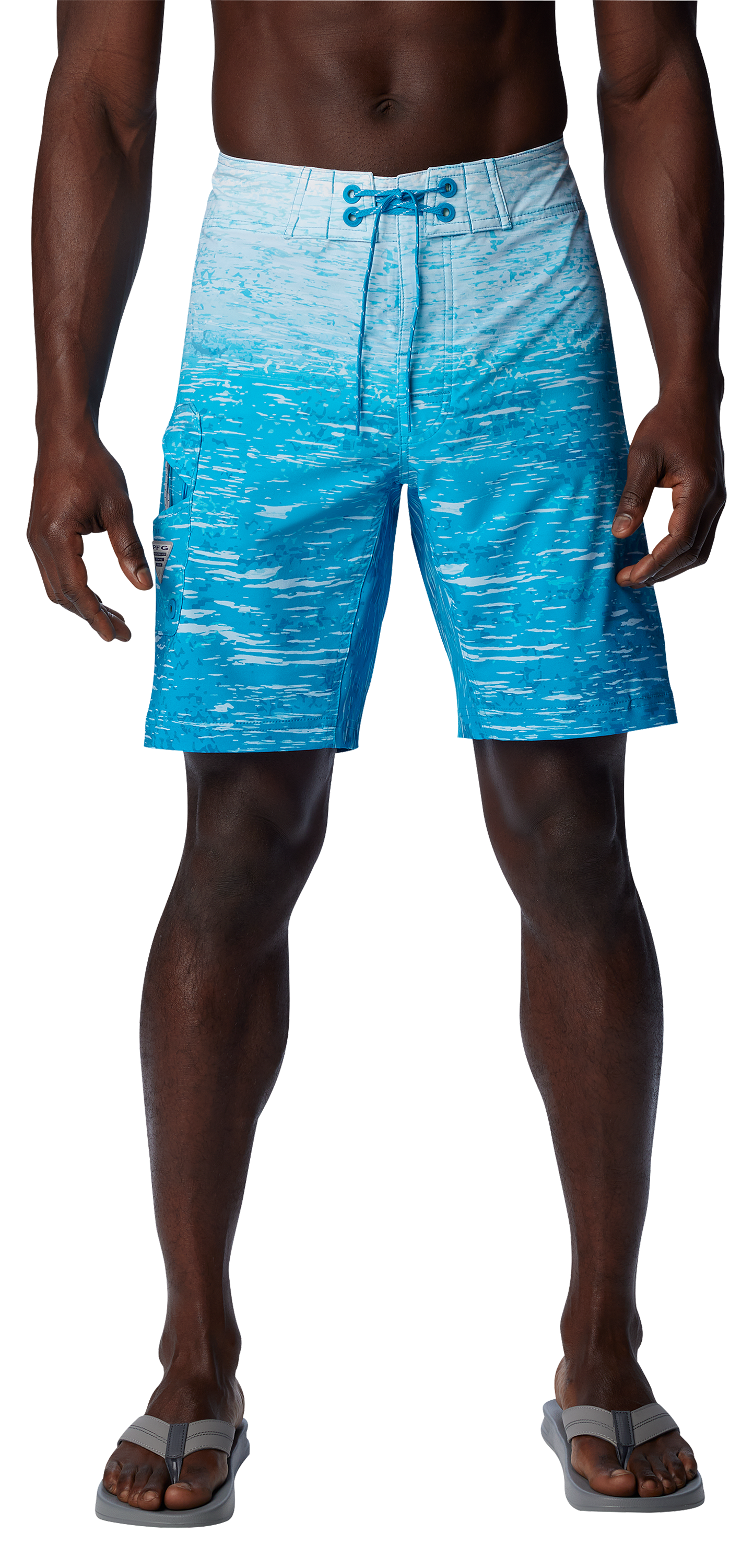 Columbia PFG Offshore II Board Shorts for Men - Ocean Blue/Digiscale Fade - 36