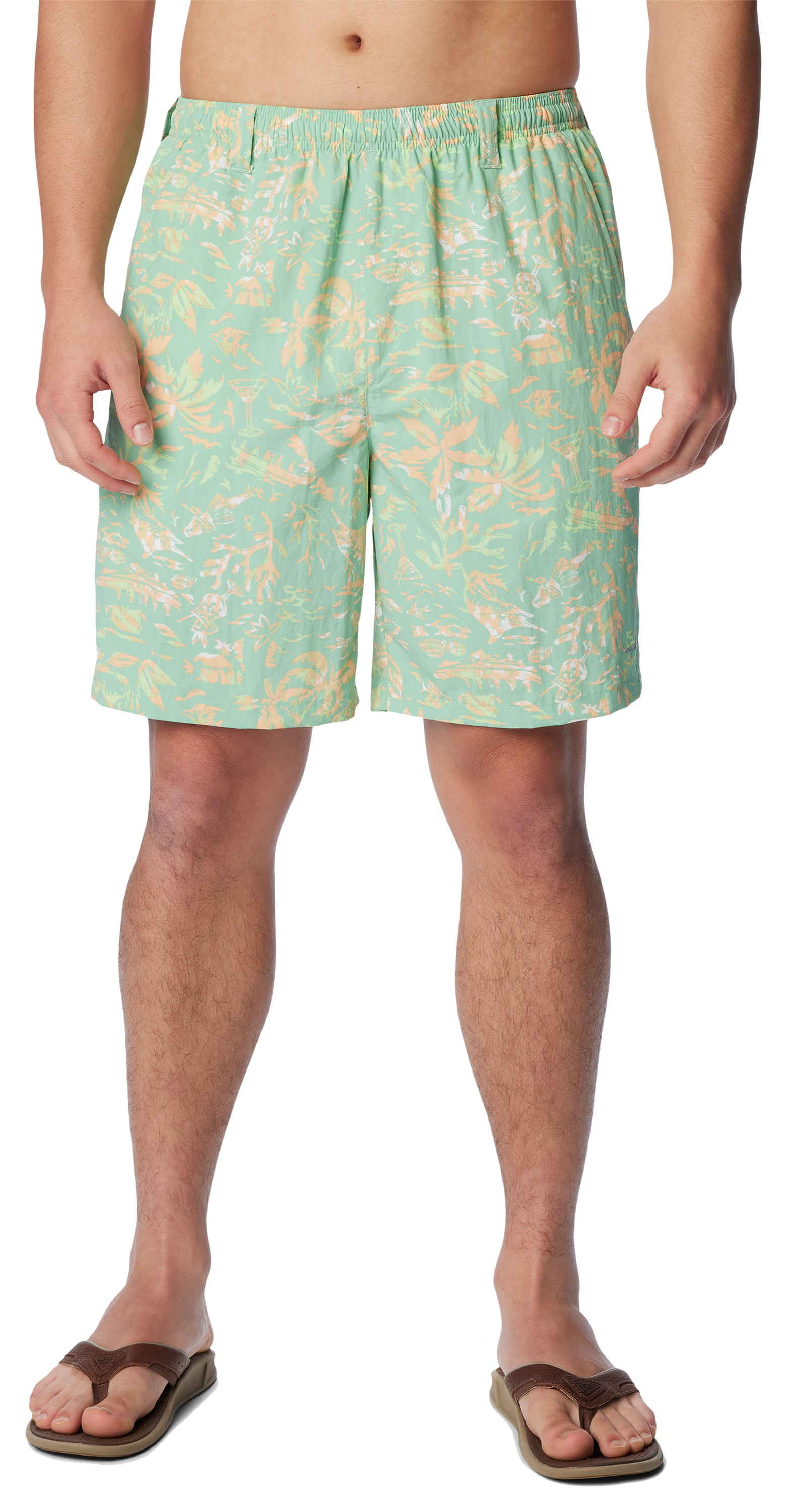Image of Columbia Super Backcast Swim Shorts for Men - New Mint Kona Kraze - L