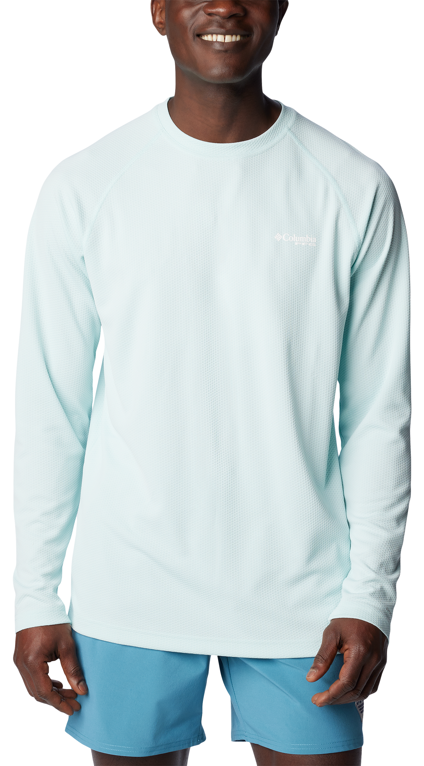 Image of Columbia PFG Solar Stream Long-Sleeve Shirt for Men - Icy Morn - M