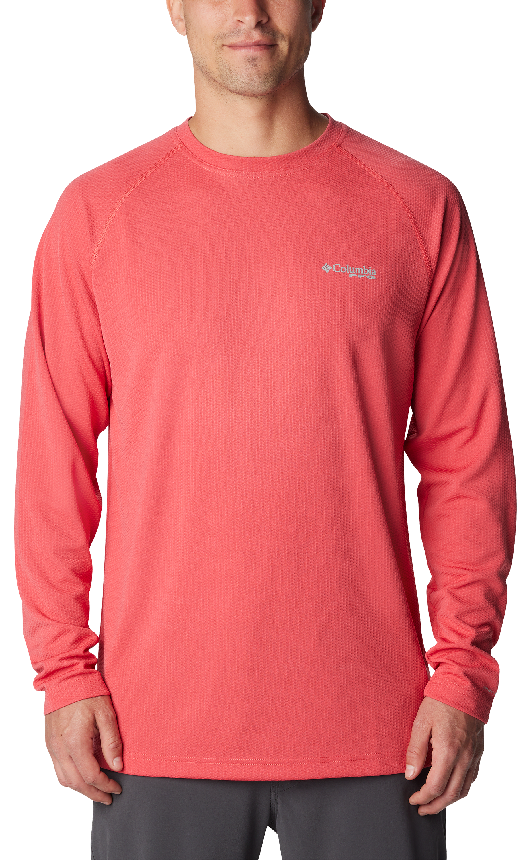 Image of Columbia PFG Solar Stream Long-Sleeve Shirt for Men - Sunset Red - S