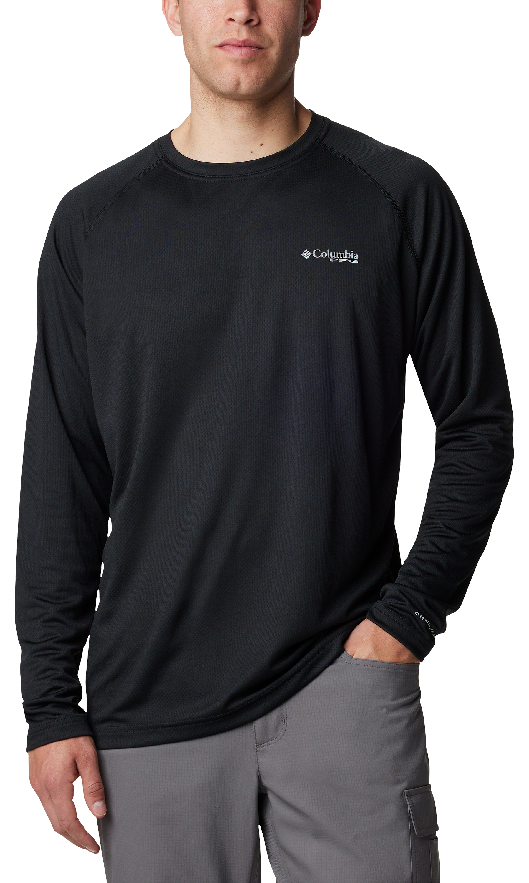 Image of Columbia PFG Solar Stream Long-Sleeve Shirt for Men - Black - S