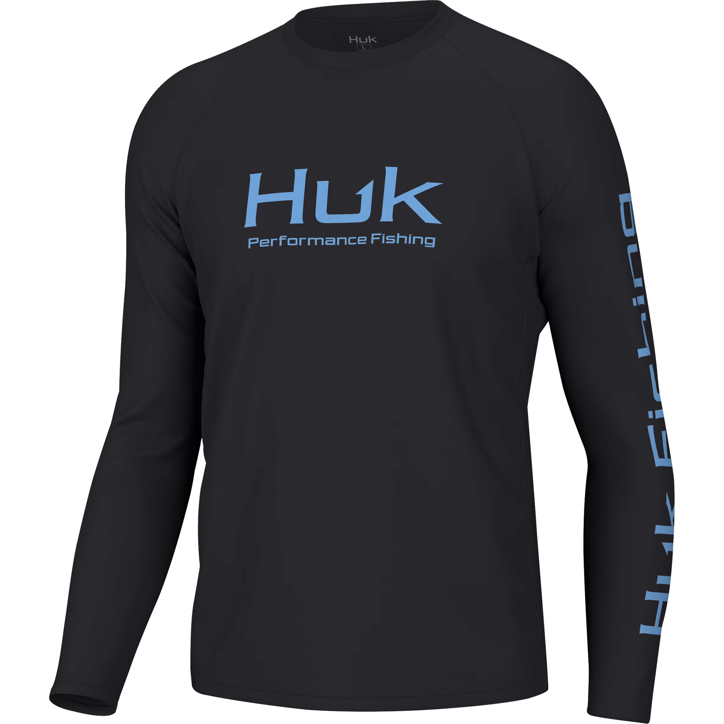 Image of Huk Vented Pursuit Logo Graphic Long-Sleeve Shirt - Black - 2XL