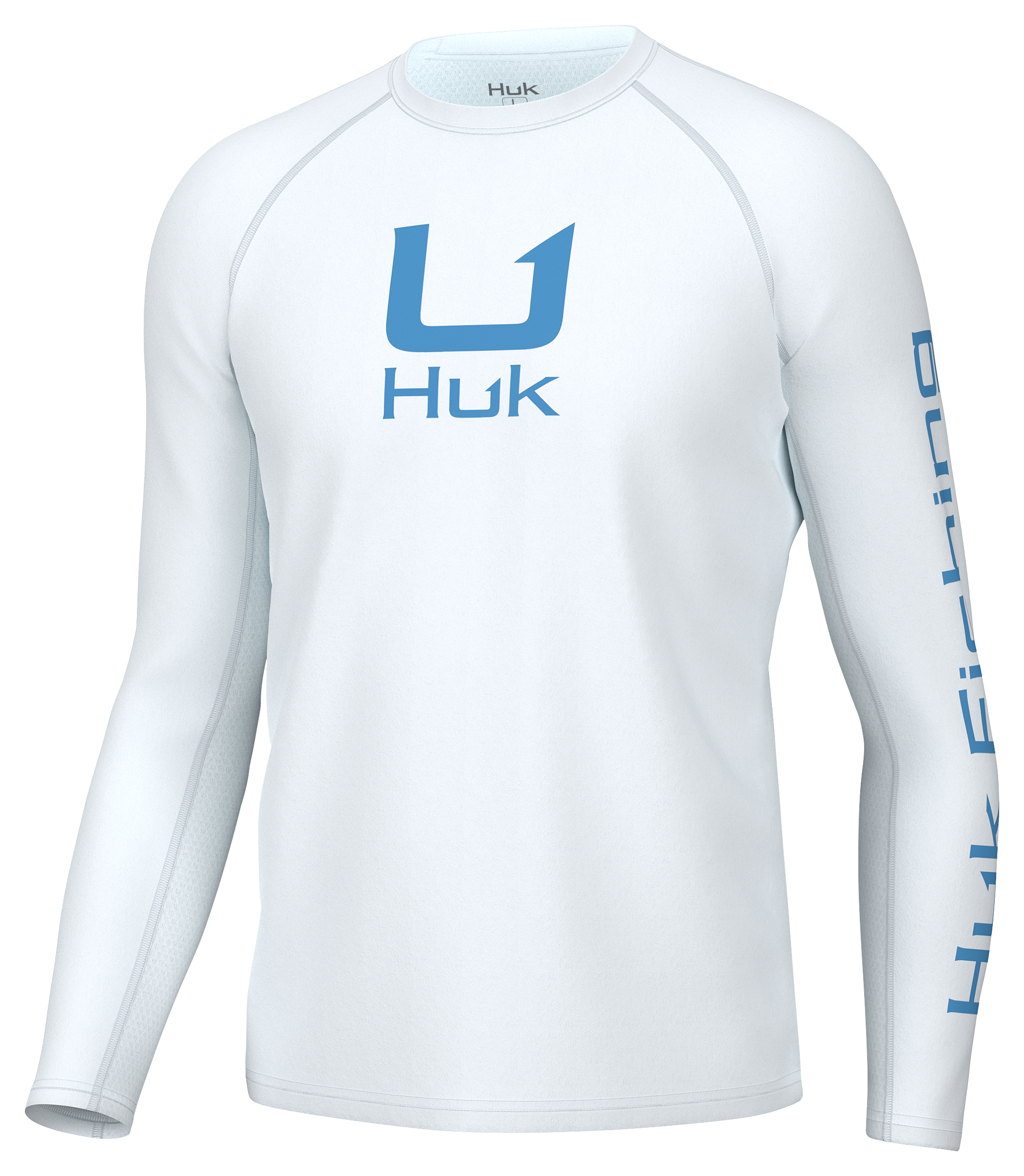 Image of Huk Icon Crew-Neck Long-Sleeve Shirt - White
