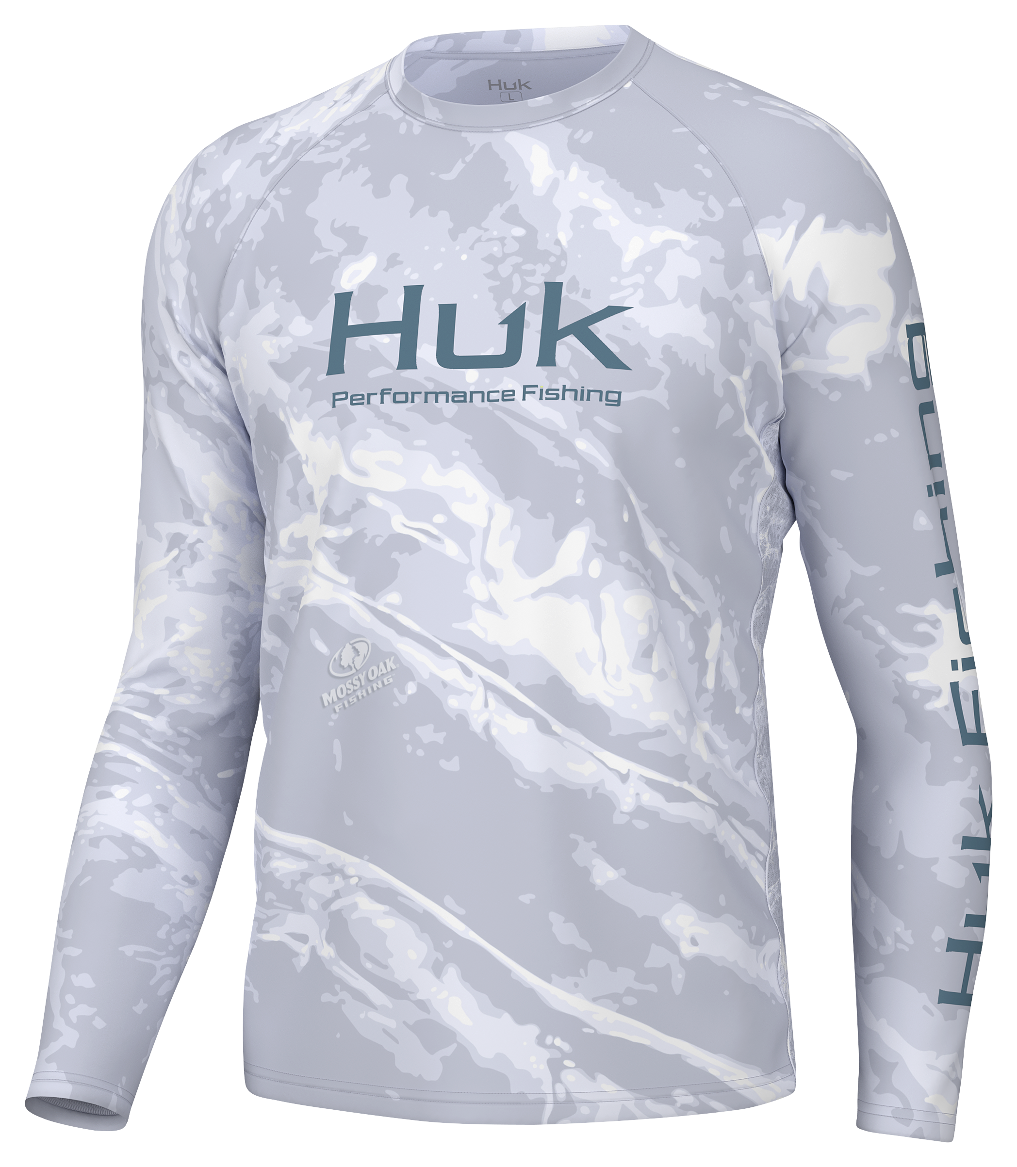 Image of Huk Pursuit Mossy Oak Long-Sleeve T-Shirt for Men - Mossy Oak Stormwater Bonefish - M