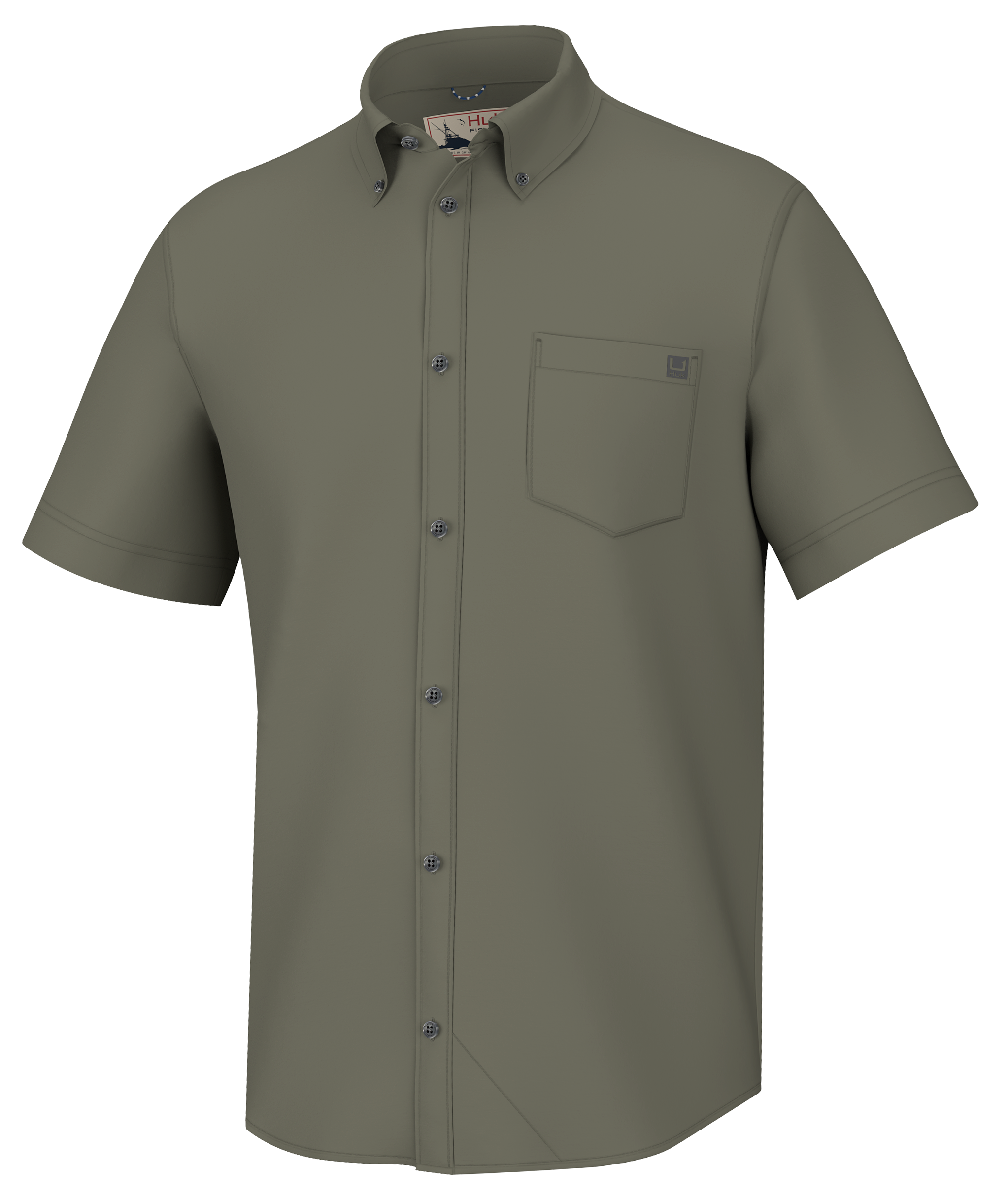 Huk Kona Fish Beach Freedom Short-Sleeve Button-Down Shirt for Men