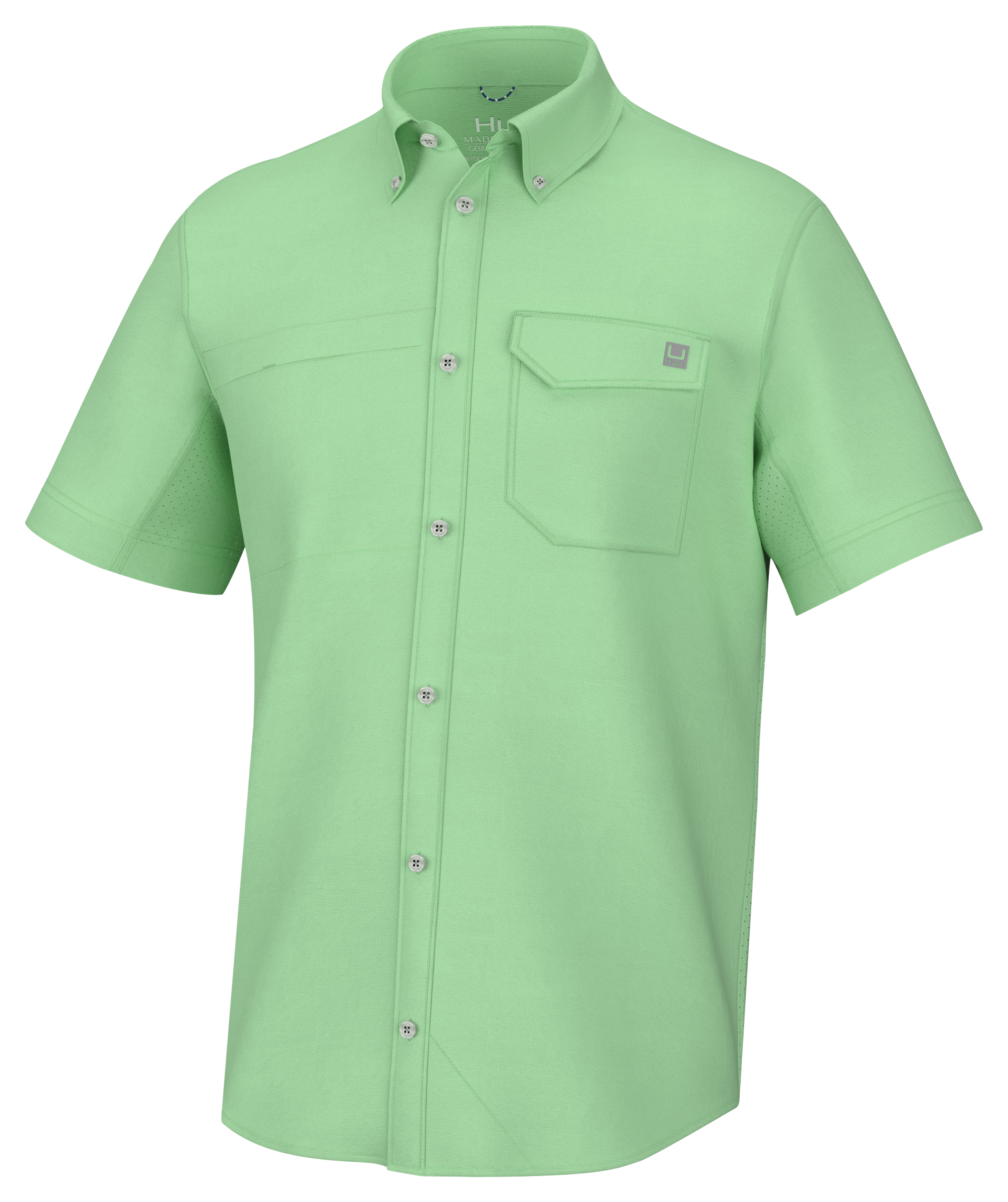 Huk Tide Point Button-Up Short-Sleeve Shirt for Men - Patina Green - L