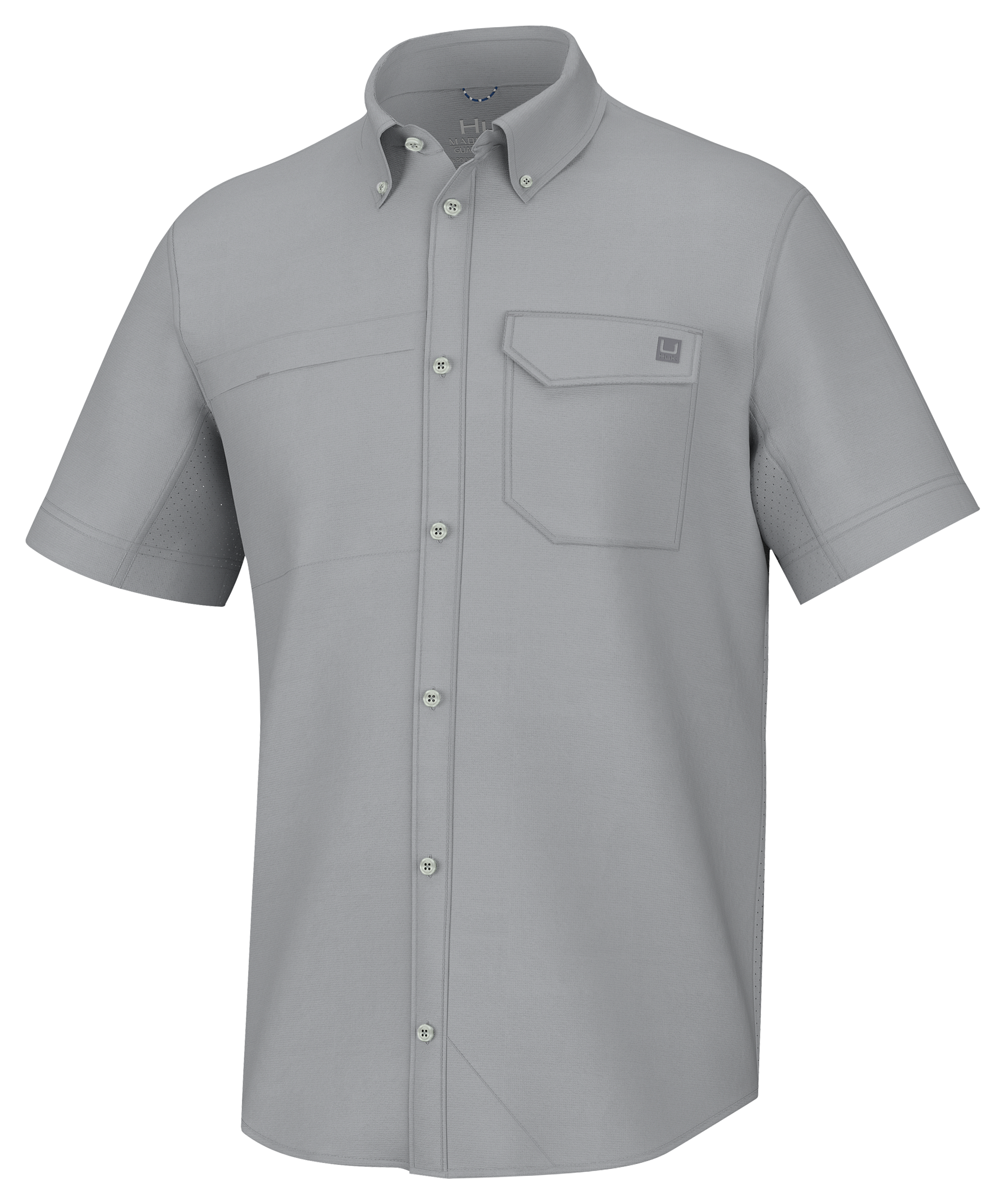 Image of Huk Tide Point Button-Up Short-Sleeve Shirt - Harbor Mist