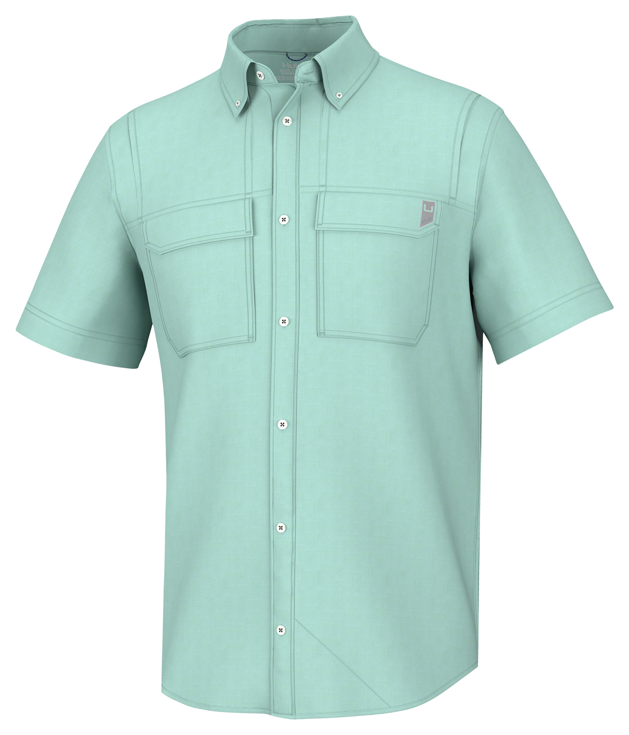 Huk Back Draft Short-Sleeve Shirt for Men - Eggshell Blue - L