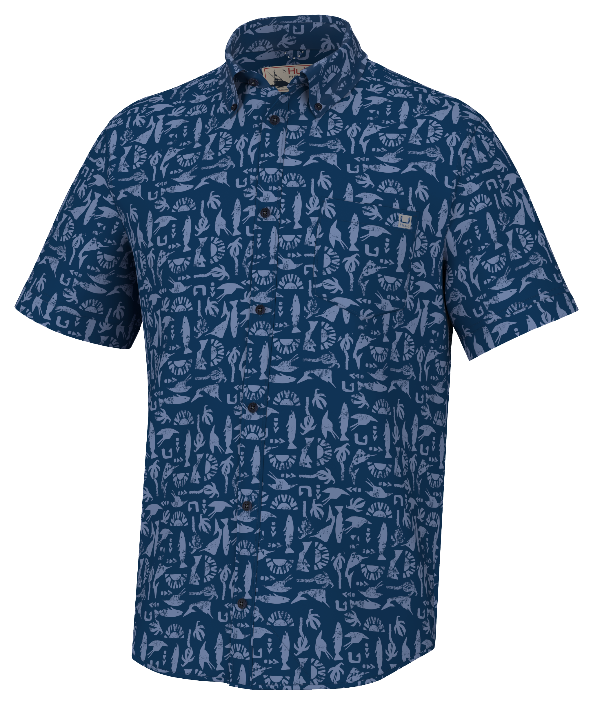 HUK Kona Batiki Short-Sleeve Button-Down Shirt for Men