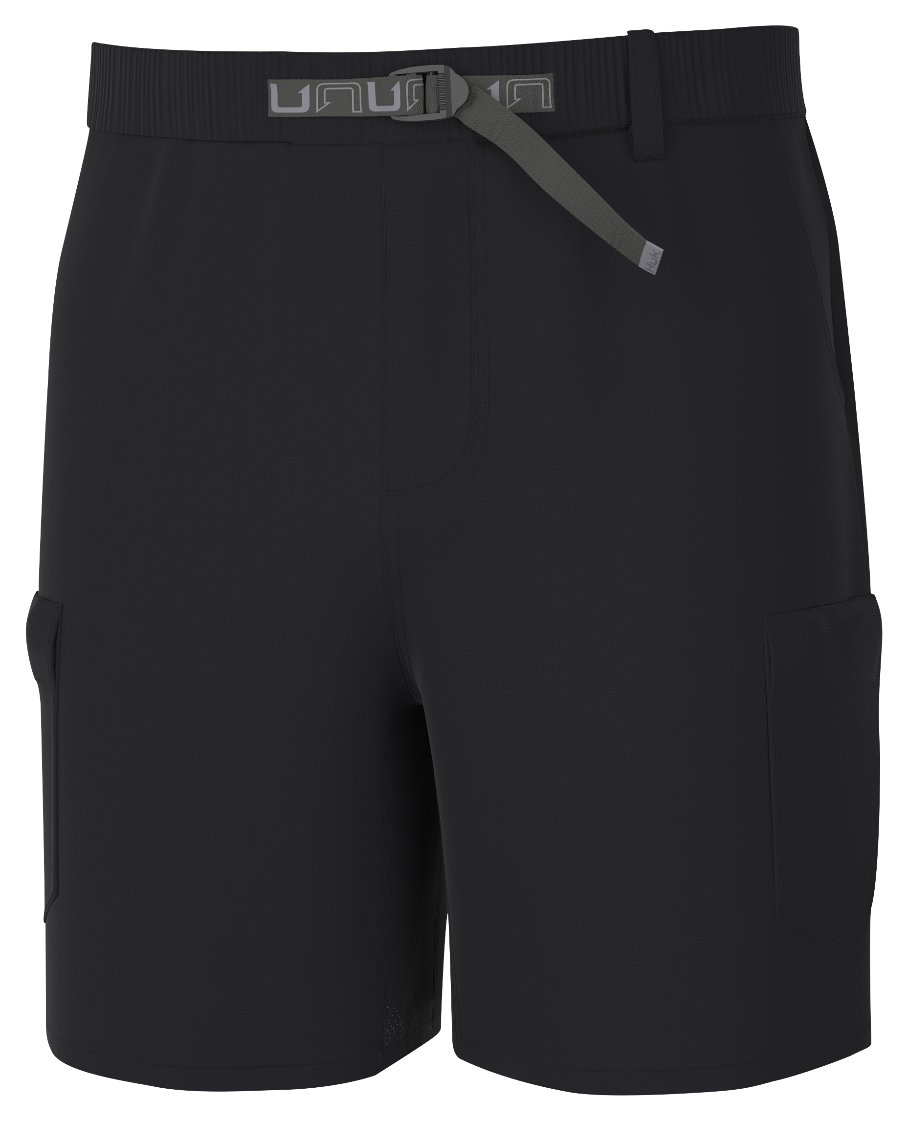 Image of Huk Creekbed Cargo Shorts for Men - Black - M