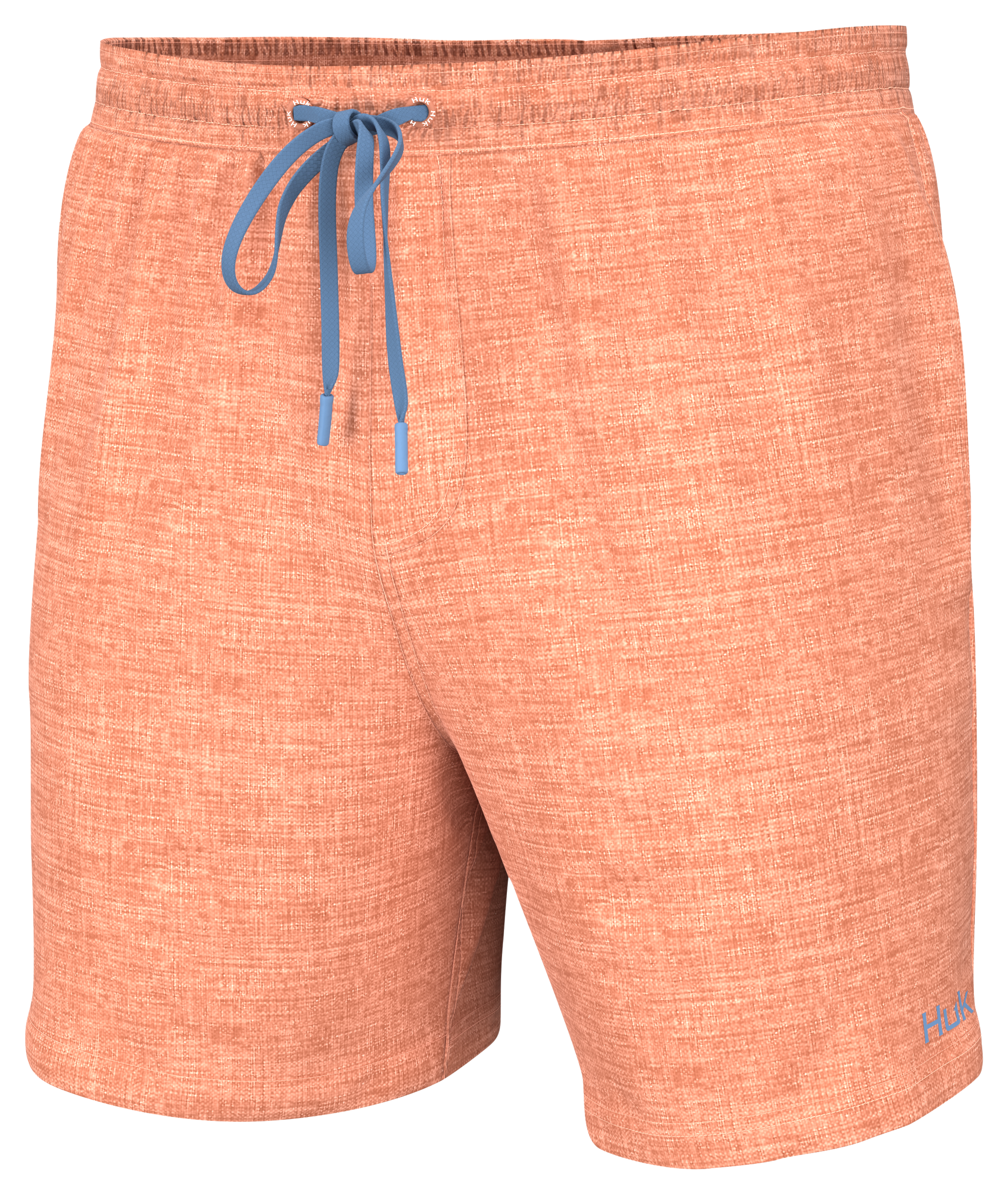 Image of Huk Volley Rise Heather Shorts for Men - Peach Nectar