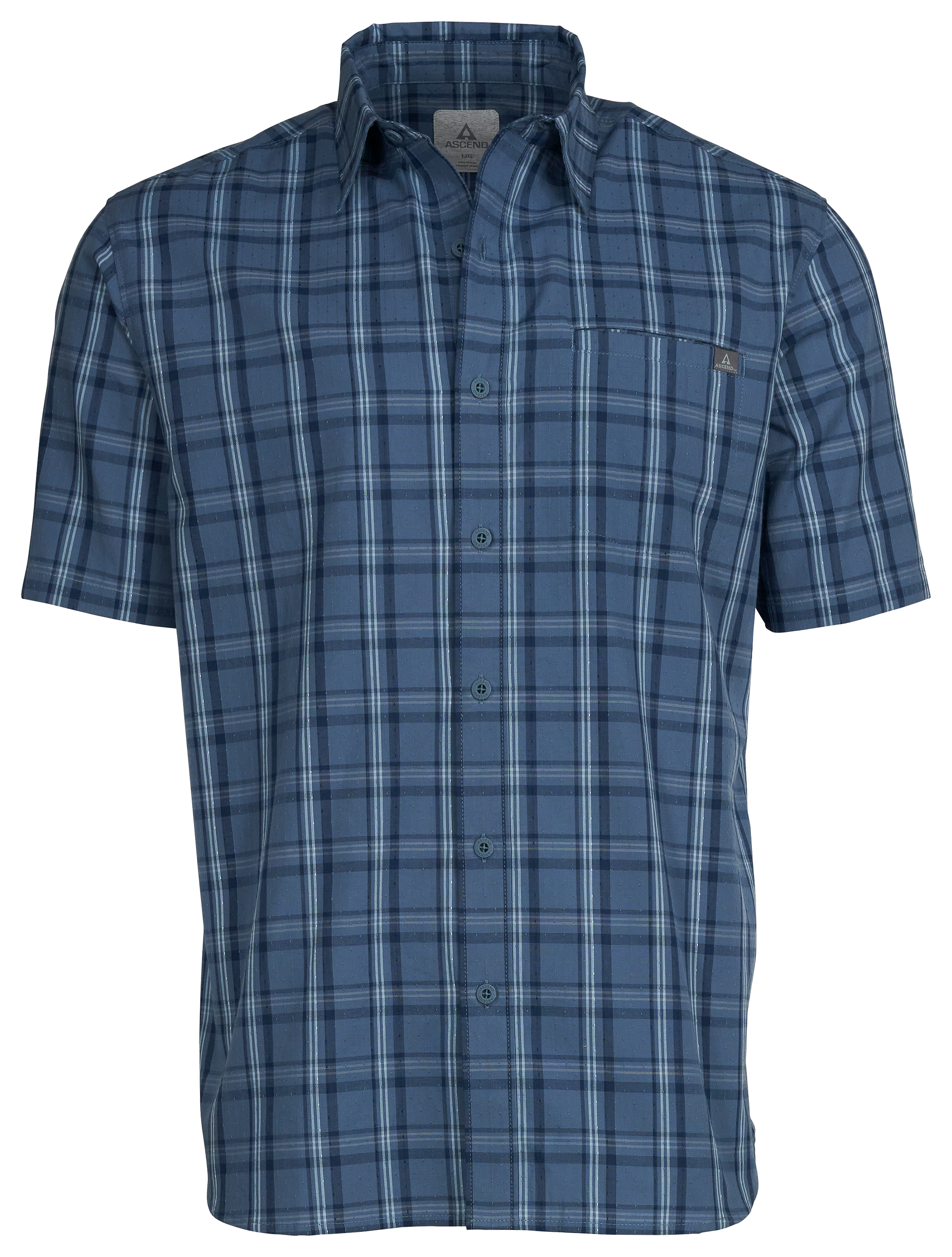 ASCEND Fireside Woven Button-Down Short-Sleeve Shirt for Men