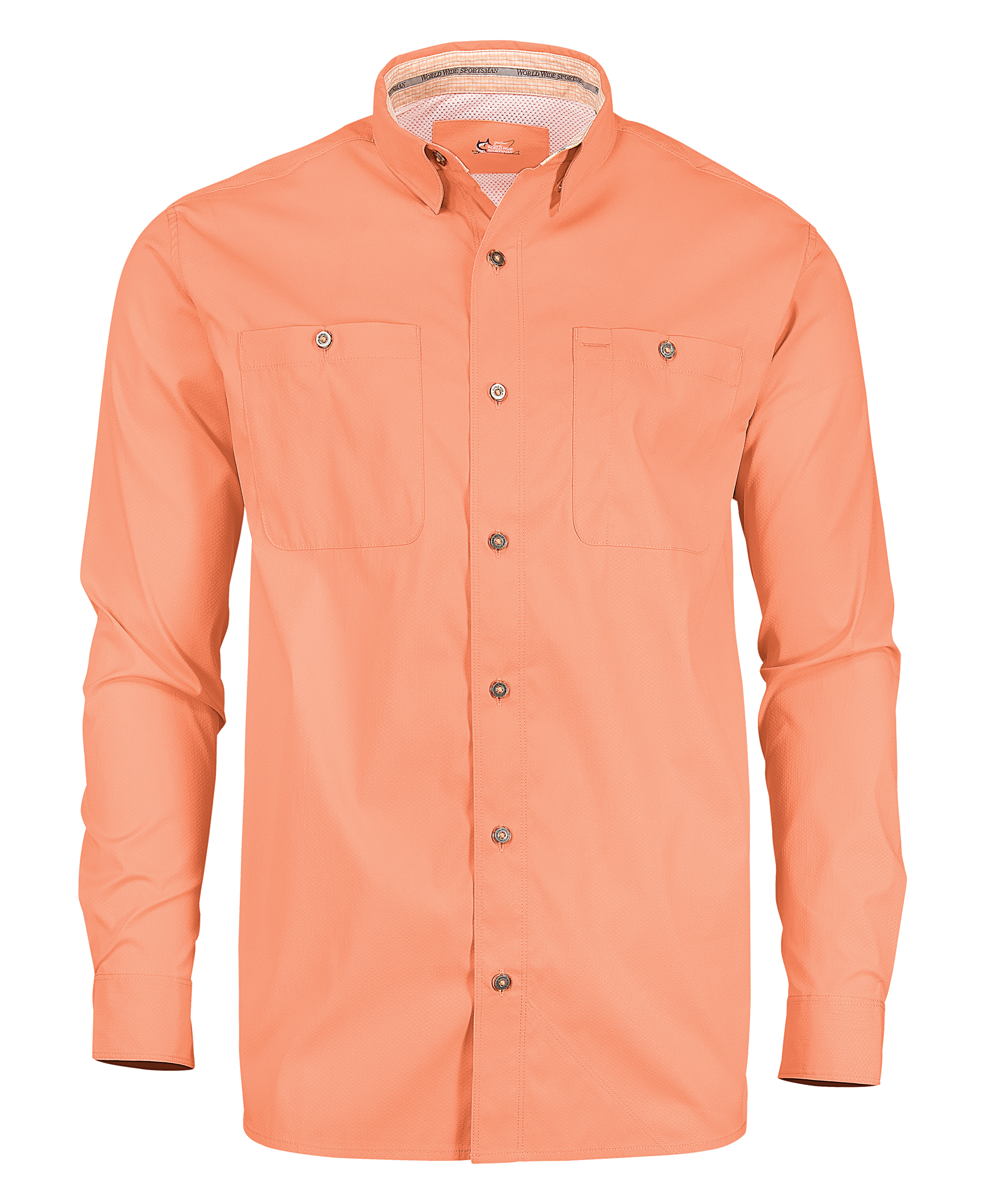 Image of World Wide Sportsman Ultimate Angler Solid Long-Sleeve Shirt for Men - Coral Reef - M