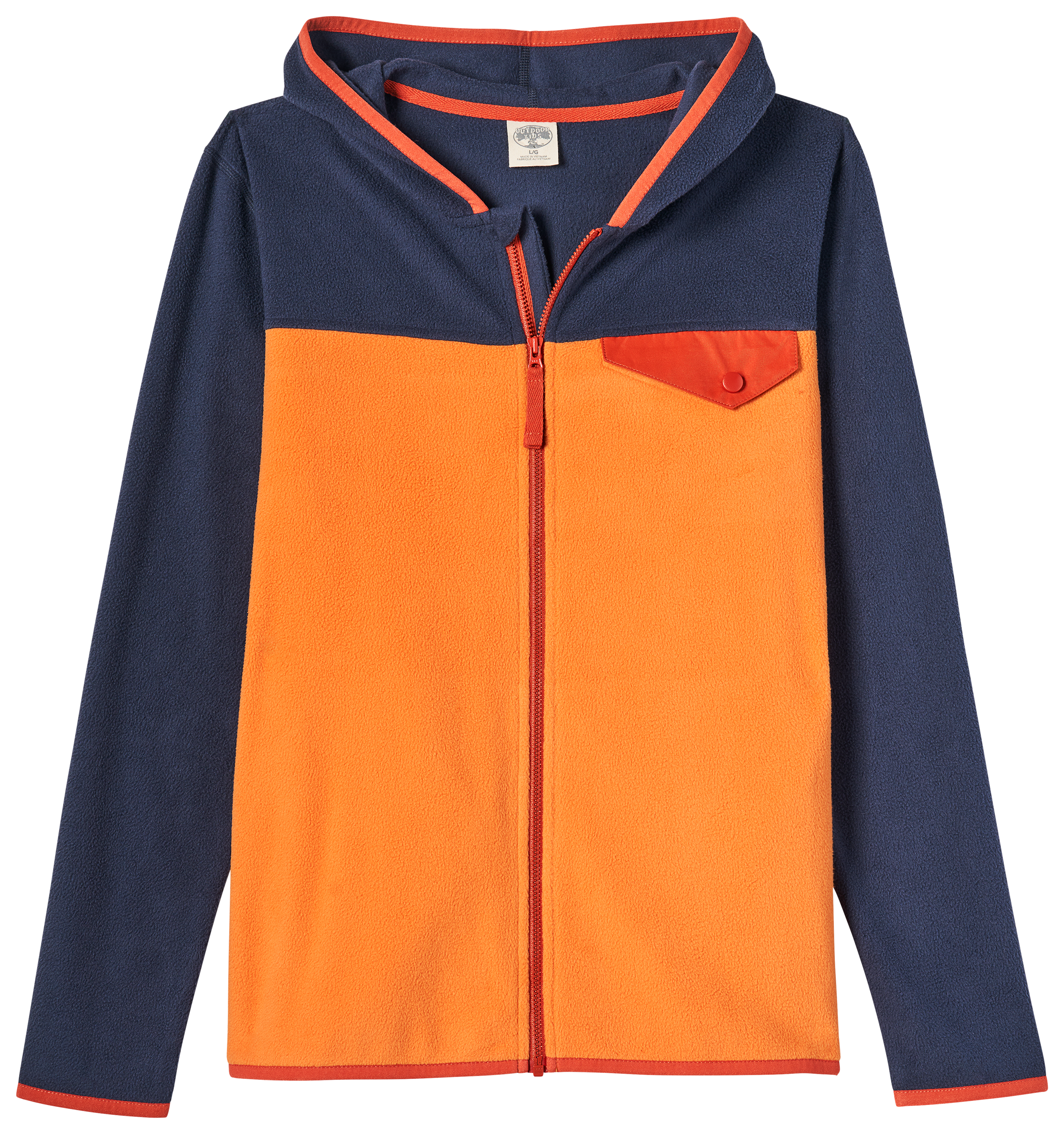 Image of Outdoor Kids Colorblock Zip Fleece Jacket for Kids - Spellbound - XS