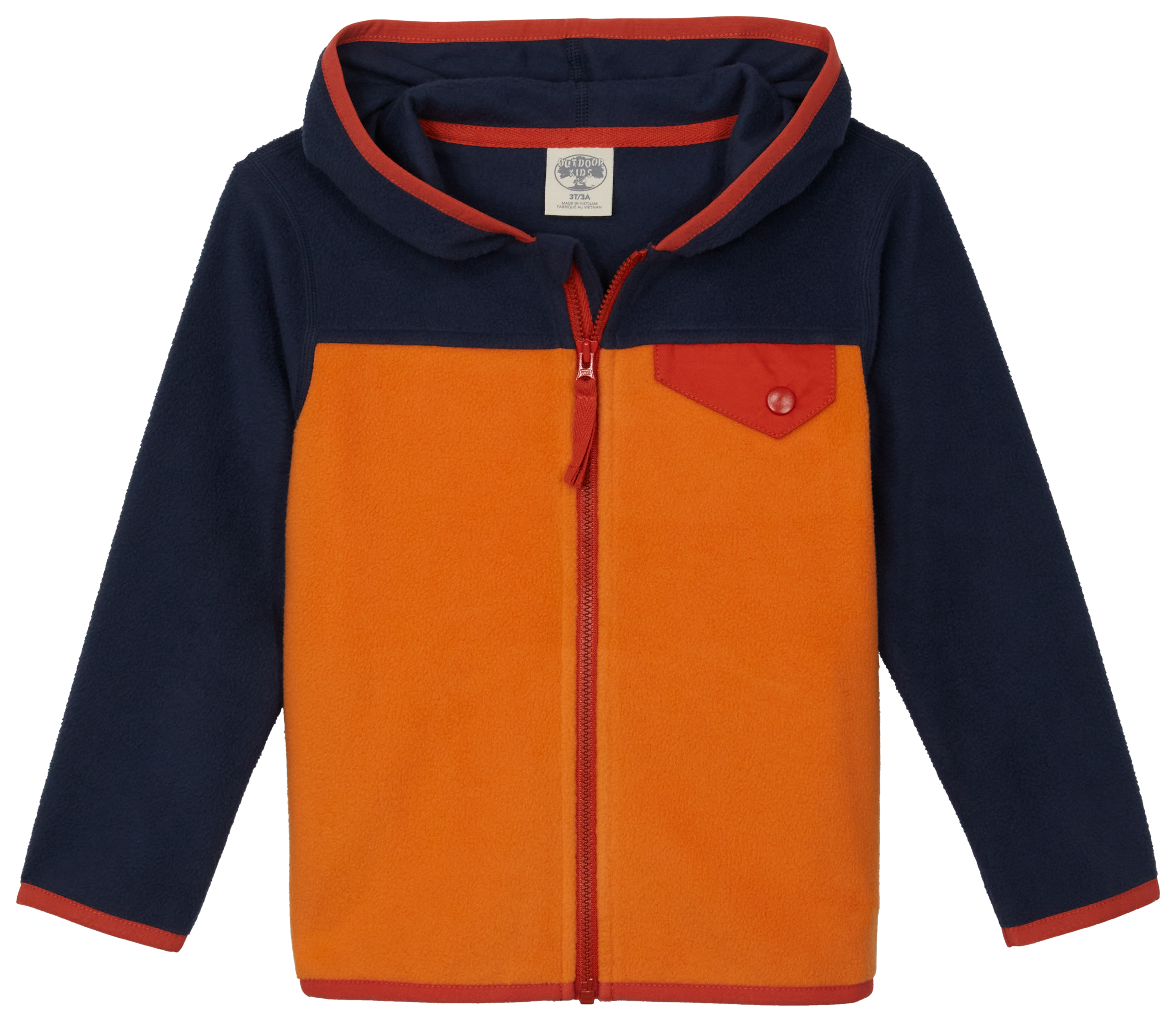 Image of Outdoor Kids Colorblock Zip Fleece Jacket for Toddlers - Spellbound - 2T