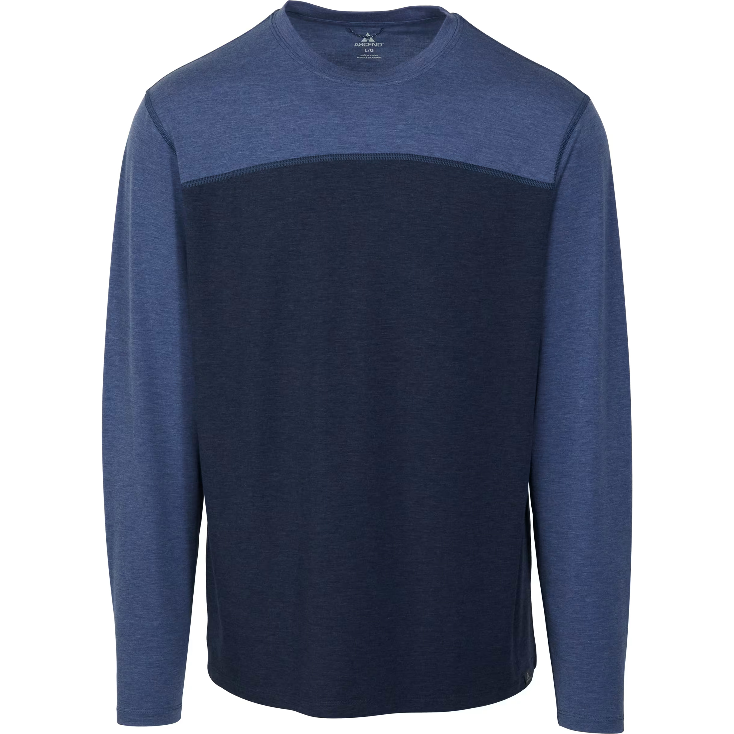 Image of Ascend Knit Crew-Neck Long-Sleeve Shirt - Bering Sea/Dress Blue