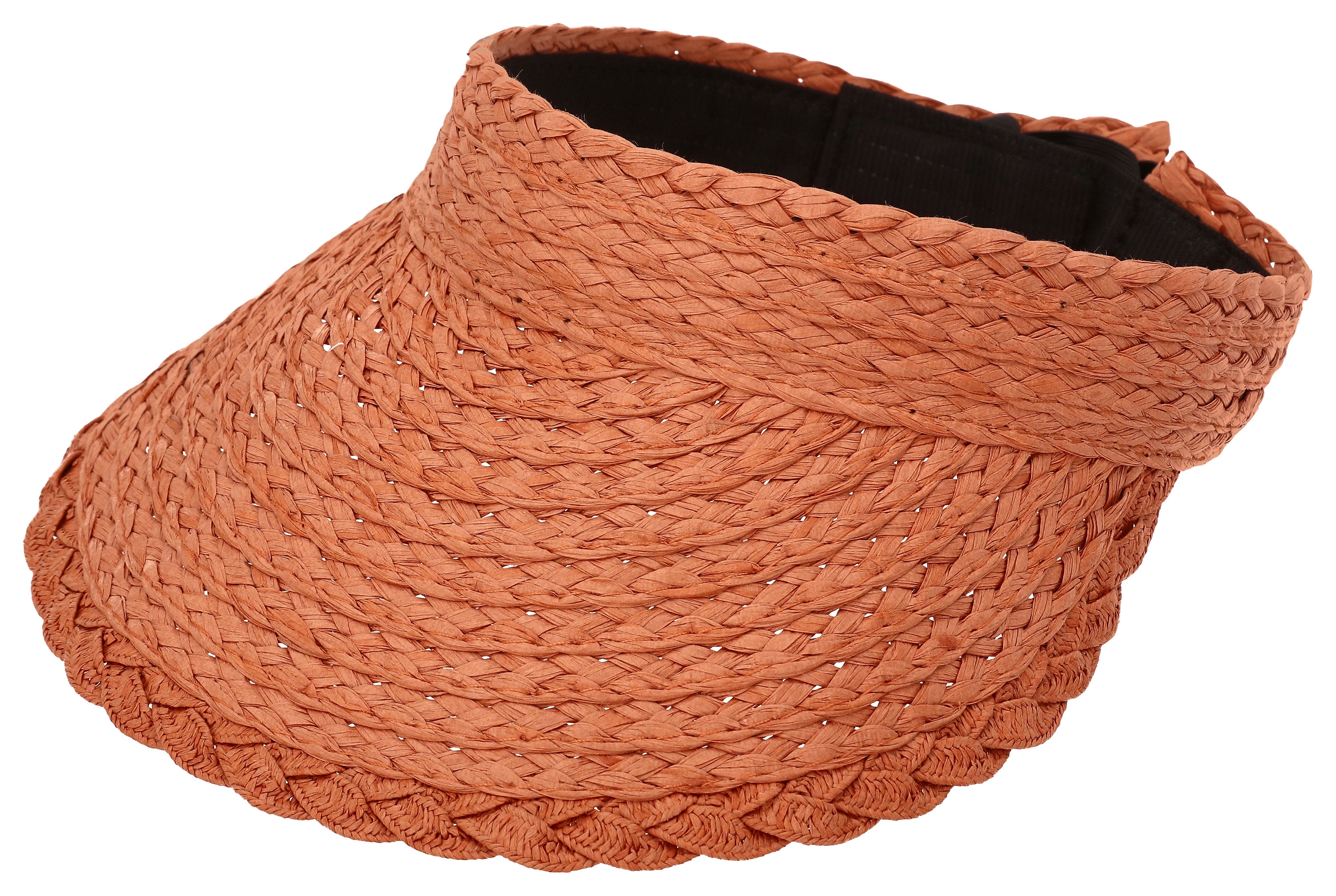 Image of Natural Reflections Braided Roll-Up Visor for Ladies - Mocha