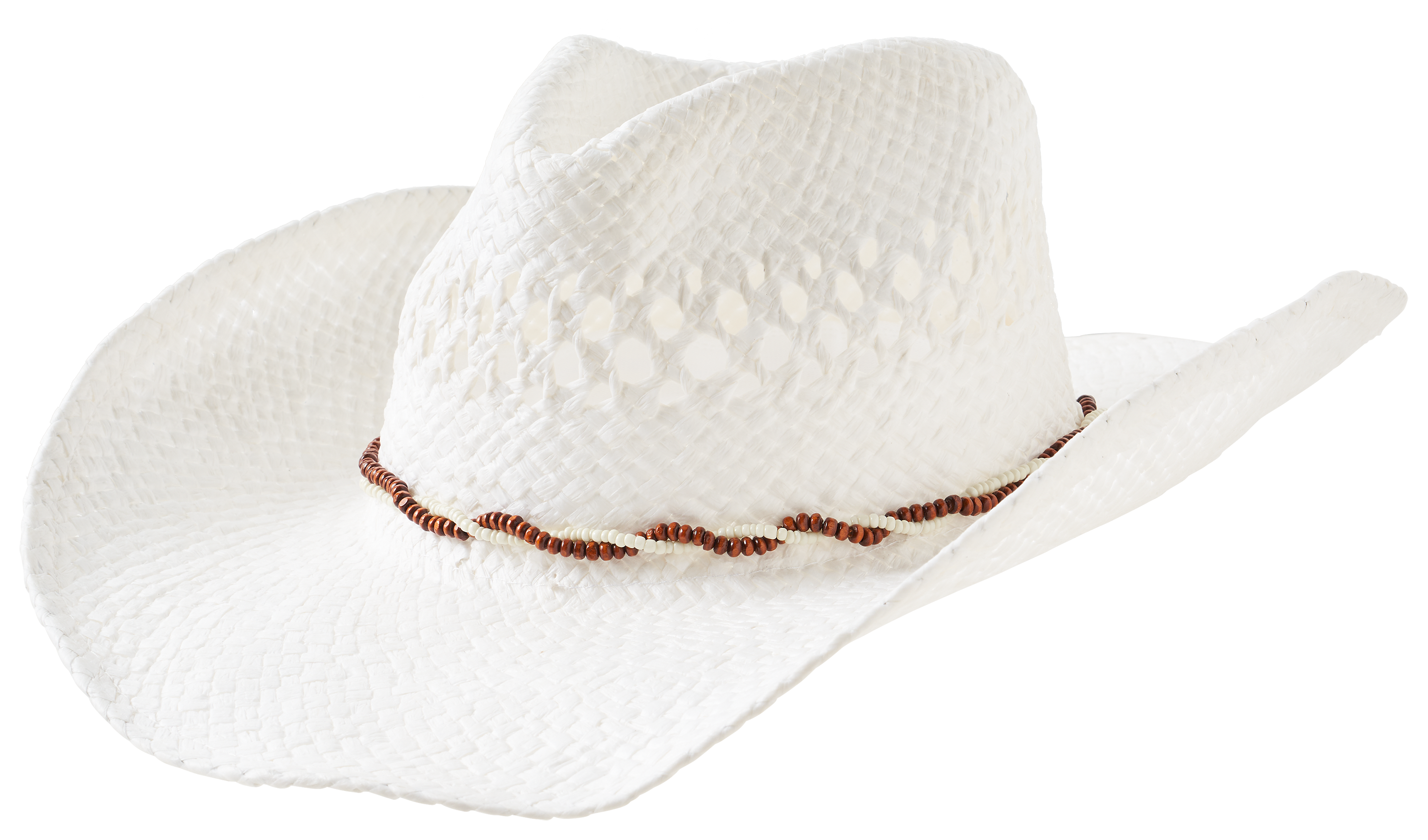 Image of Natural Reflections Beaded Western Hat for Ladies - White