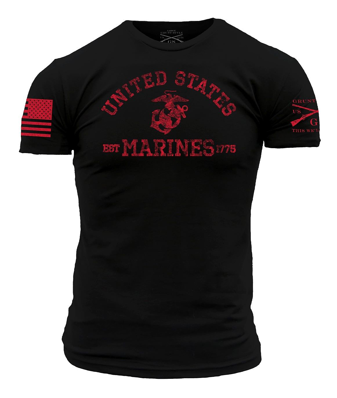 Image of Grunt Style USMC Est. 1775 Short-Sleeve T-Shirt for Men - Black - 2XL