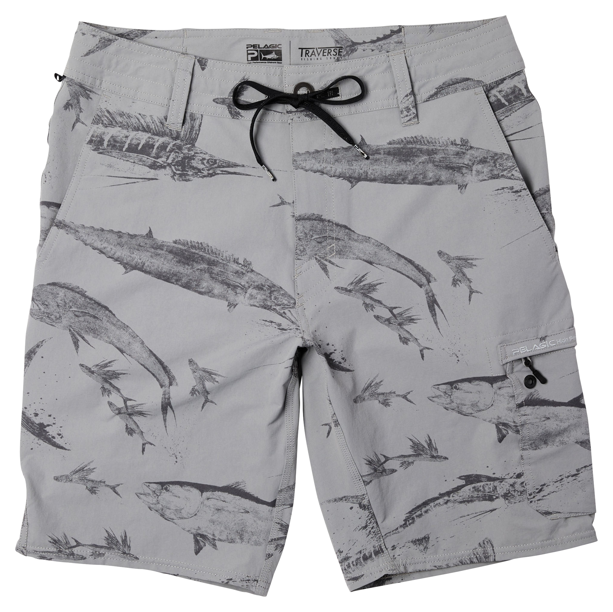 Pelagic Gyotaku Traverse Hybrid Shorts for Men