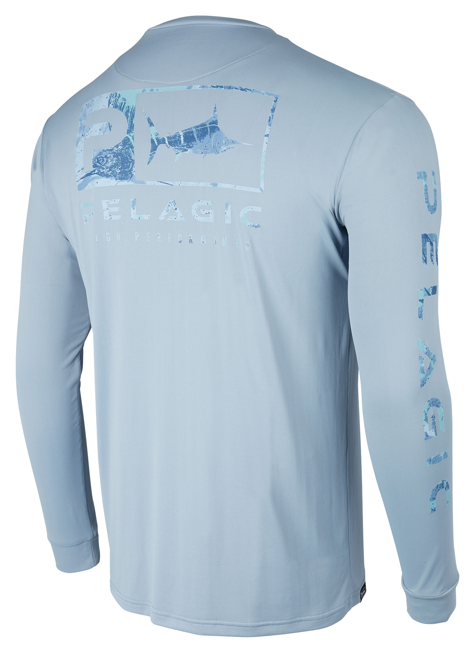 Image of Pelagic Aquatek Icon Gyotaku Long-Sleeve Shirt for Men - Slate - XL
