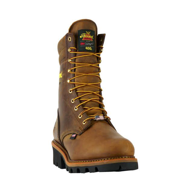 Image of Thorogood Logger Series Insulated Waterproof Steel Toe Work Boots for Men - Crazyhorse - 8M