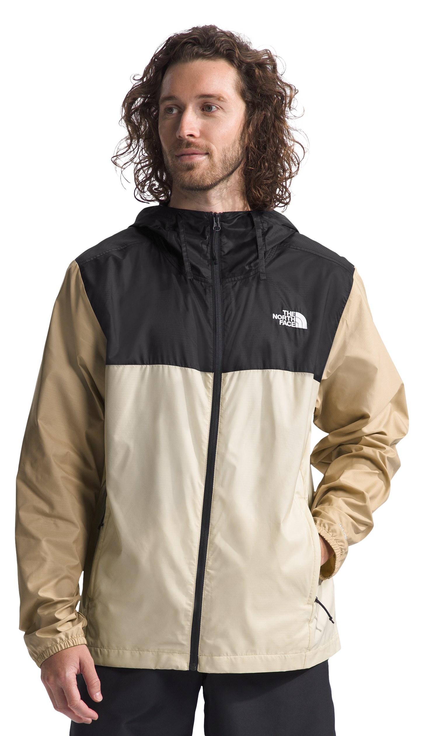 Image of The North Face Cyclone 3 Jacket for Men - Gravel/TNF Black/Khaki - S