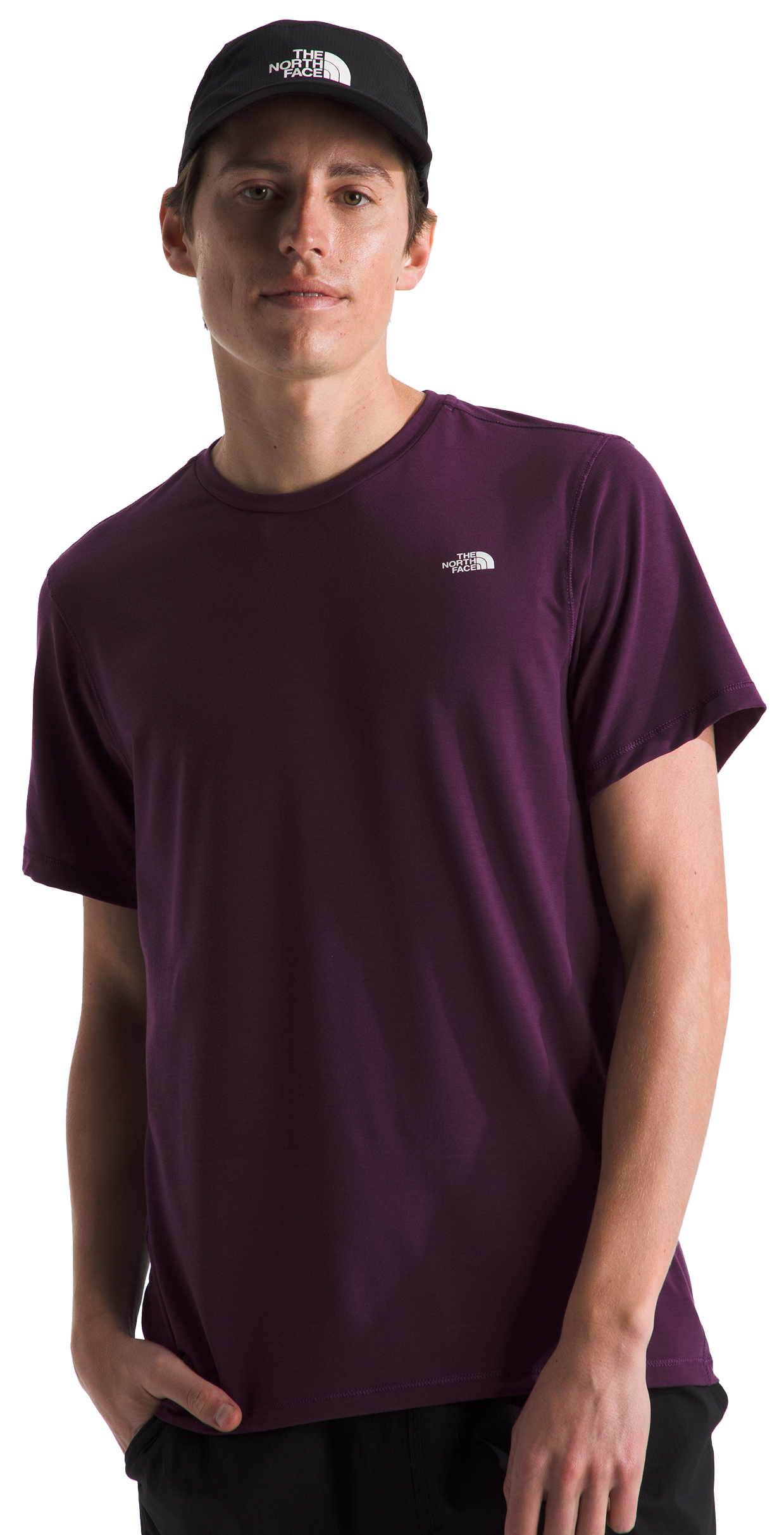 Image of The North Face Adventure Short-Sleeve T-Shirt for Men - Black Currant Purple - M