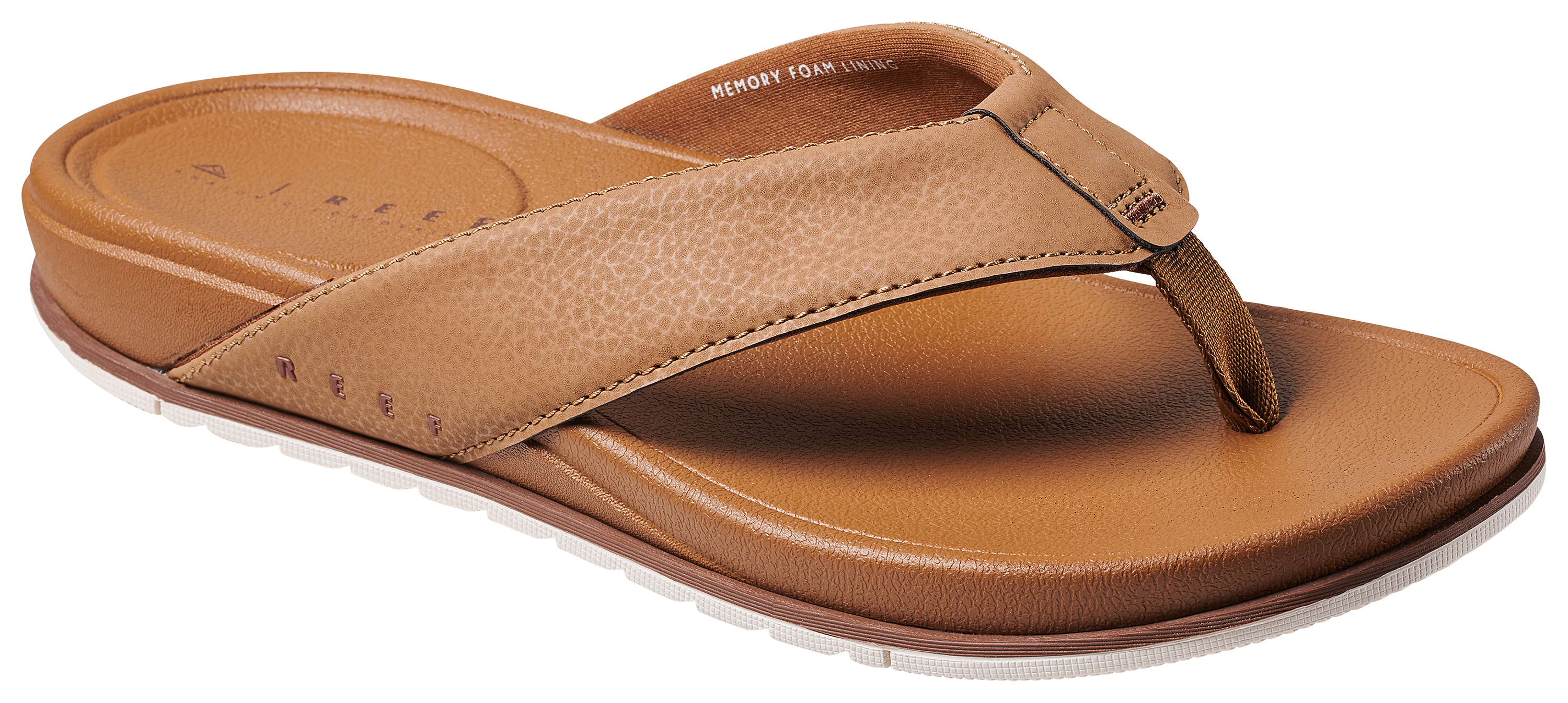 Image of Reef Cushion Bonzer Thong Sandals for Men - Tan - 10M