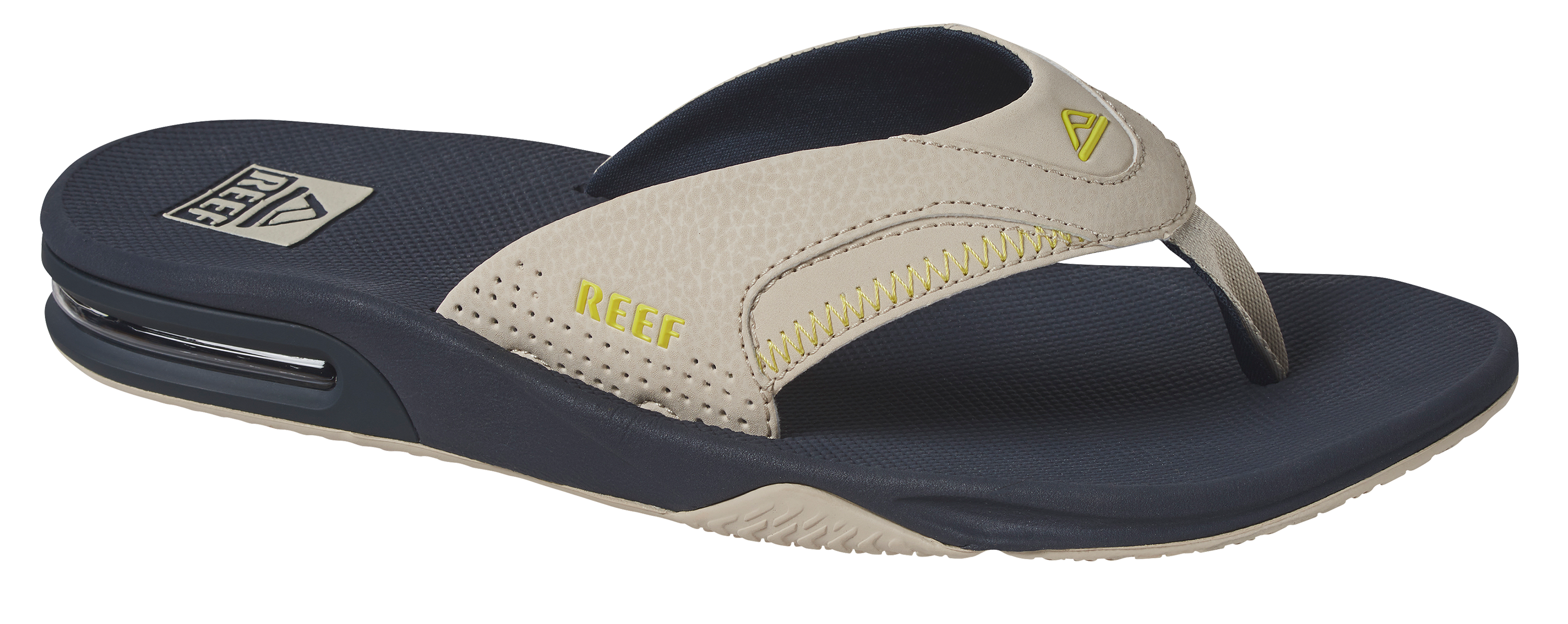 Image of Reef Fanning Sandals for Men - Navy/Oak/Lime - 11M