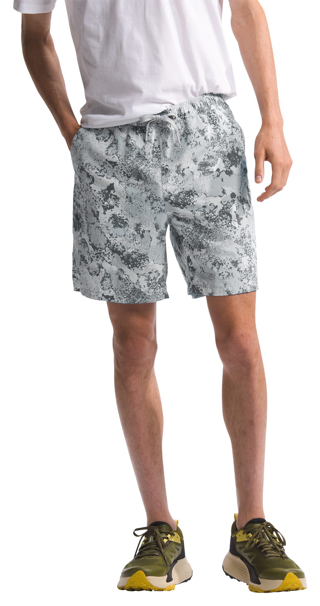 Image of The North Face Action 2.0 Shorts for Men - High Rise Grey Moss Camo Print - M