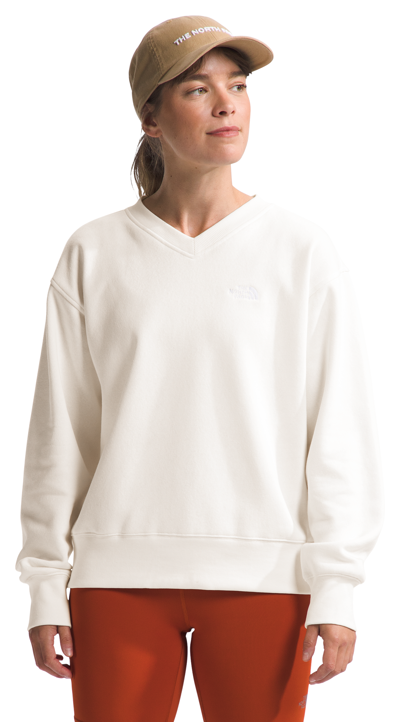 Image of The North Face Evolution V-Neck Long-Sleeve Sweatshirt for Ladies - White Dune - L