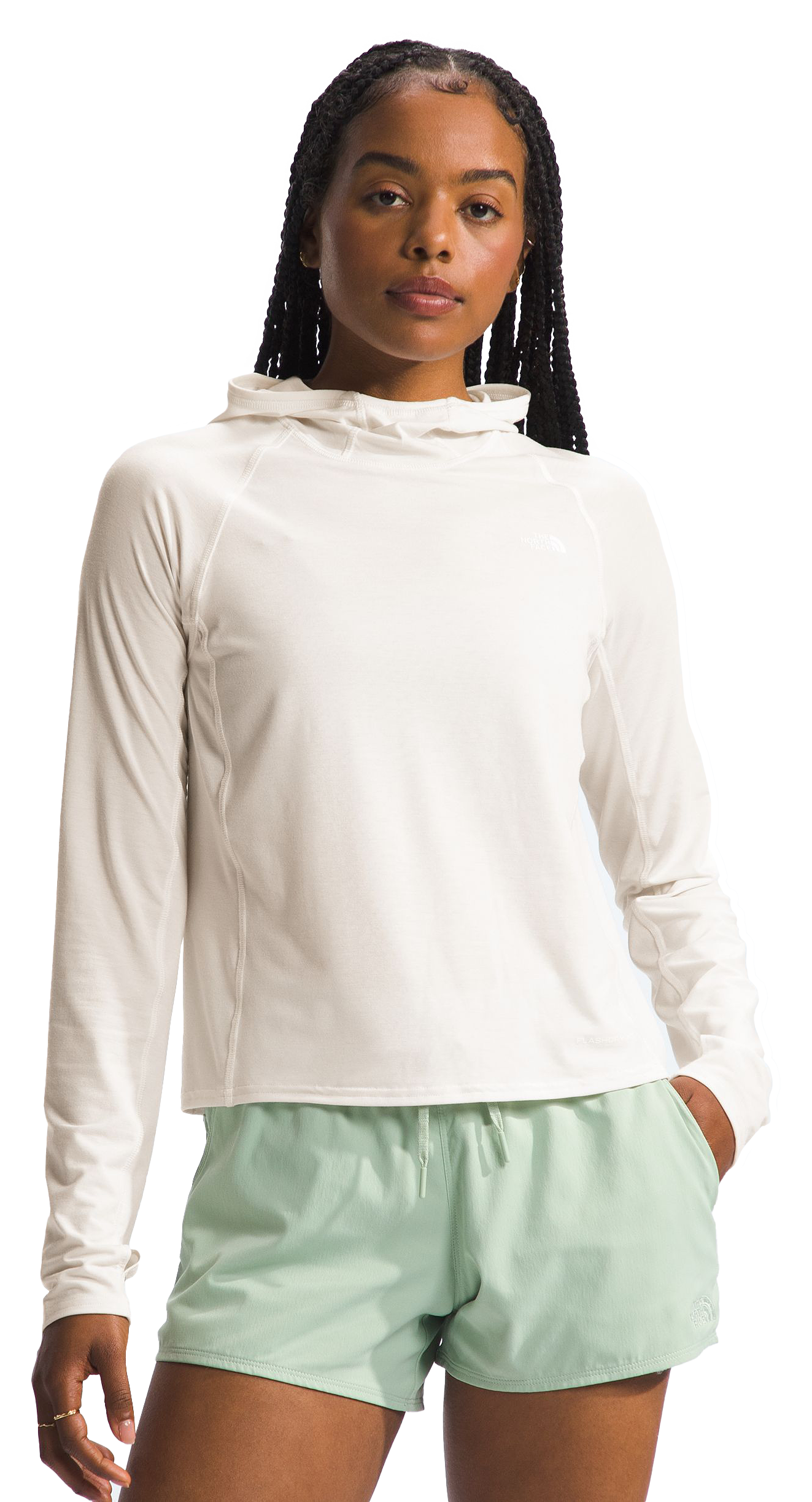 Image of The North Face Adventure Sun Long-Sleeve Hoodie for Ladies - White Dune - S