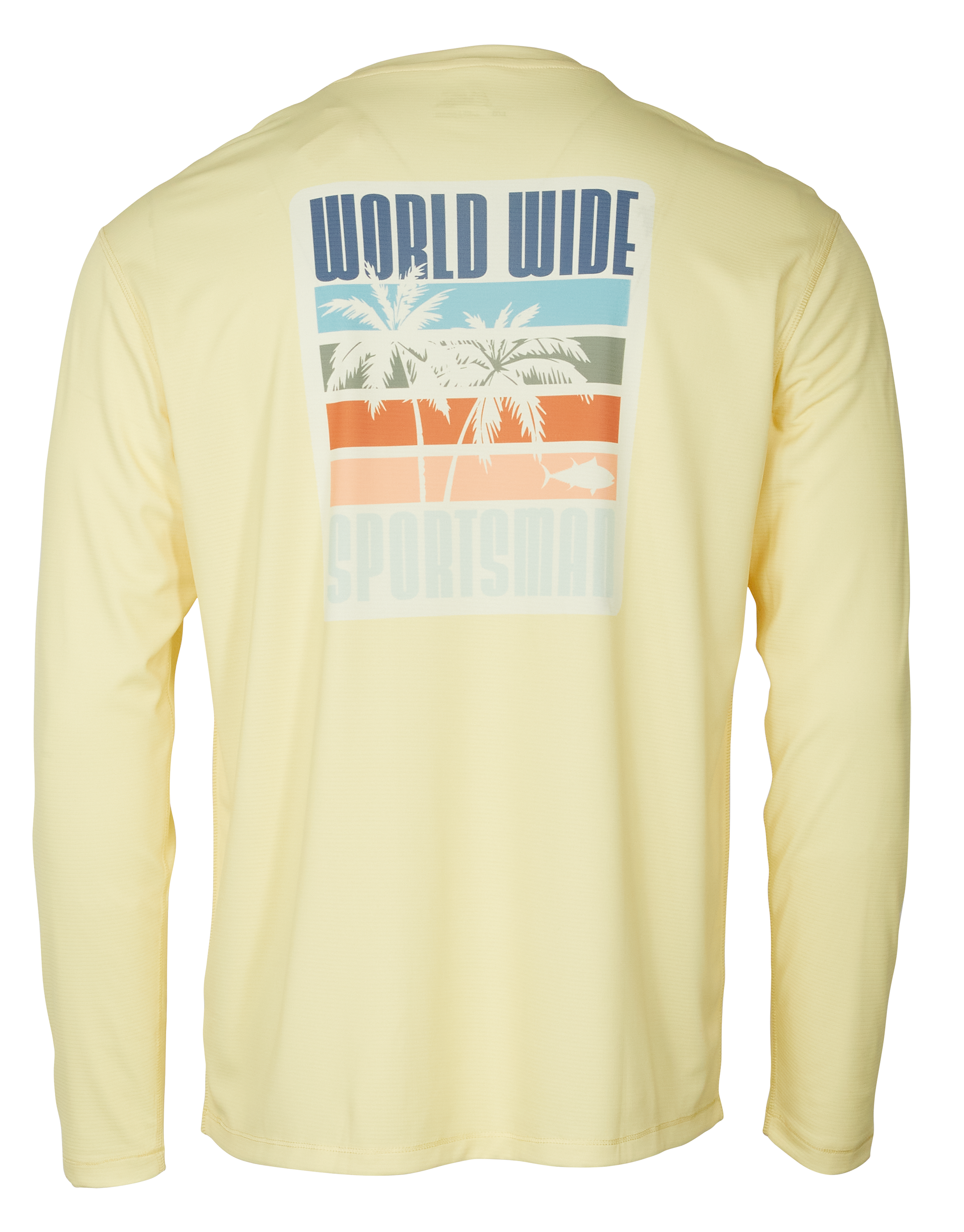 World Wide Sportsman 3D Cool Sublimated Graphic Long-Sleeve Shirt for Men - Pale Banana - 2XL