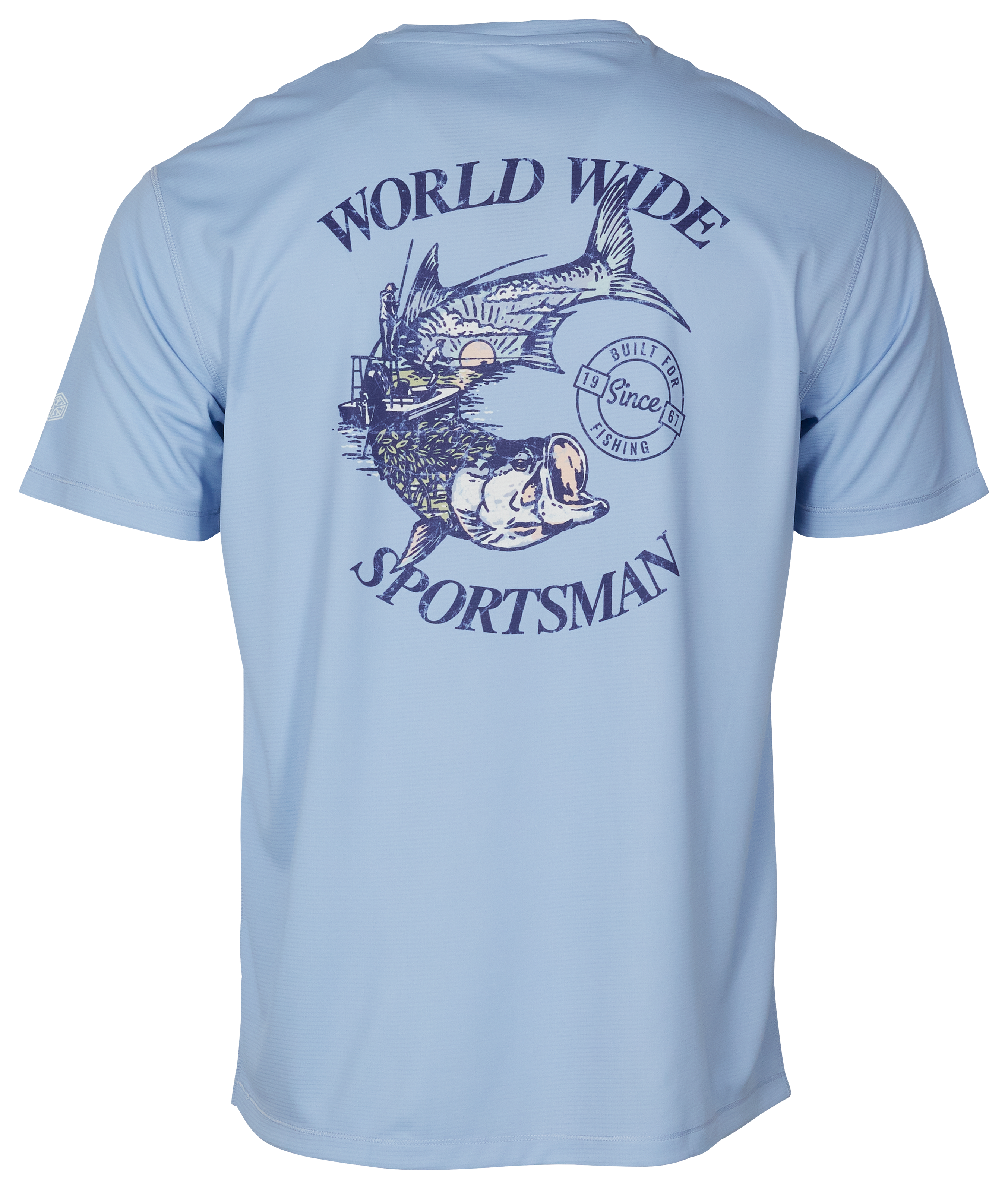 World Wide Sportsman 3D Cool Sublimated Tarpon Graphic Short-Sleeve Shirt for Men - Placid Blue - L