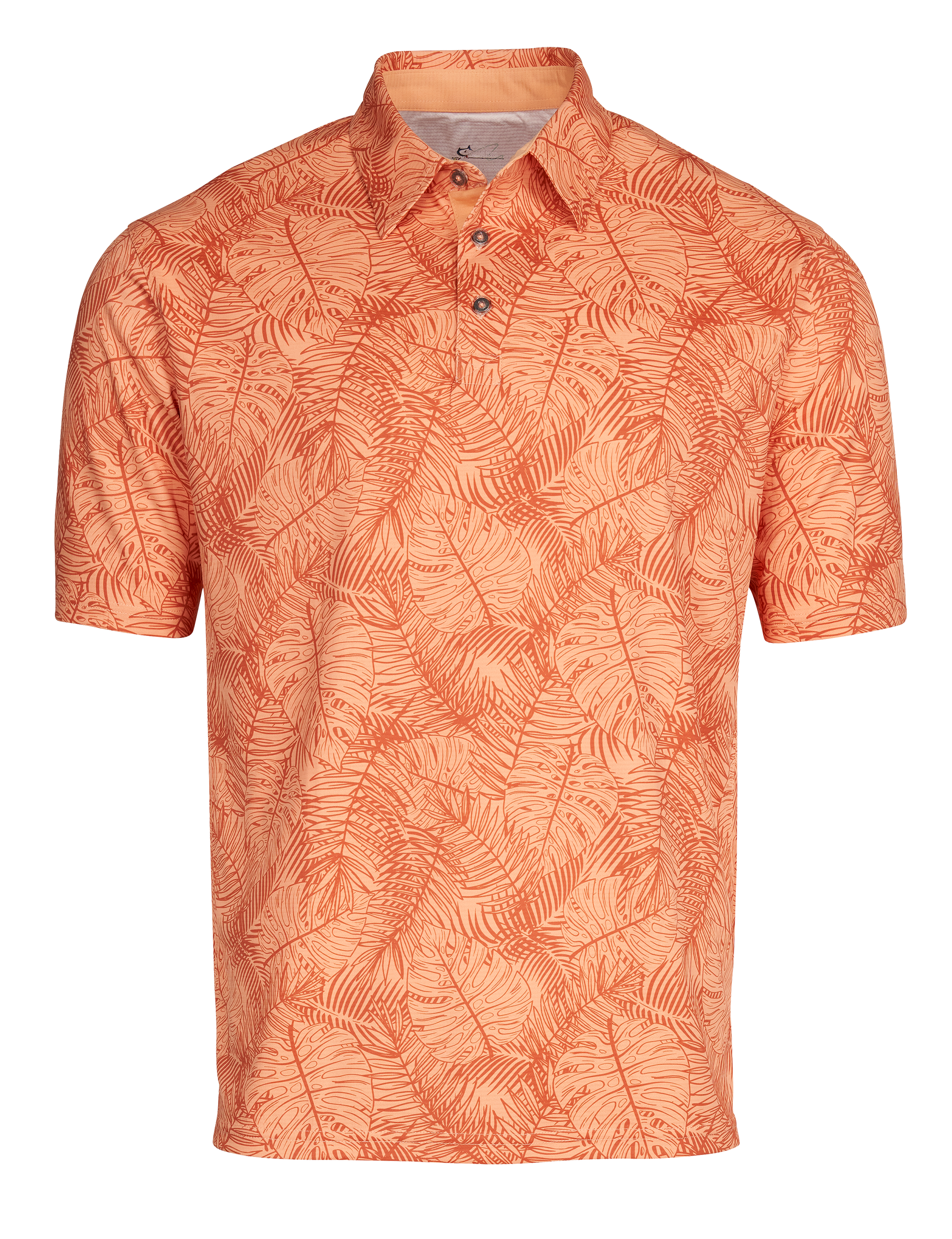 World Wide Sportsman 3D Cool Short-Sleeve Polo for Men - Mango Palm - S