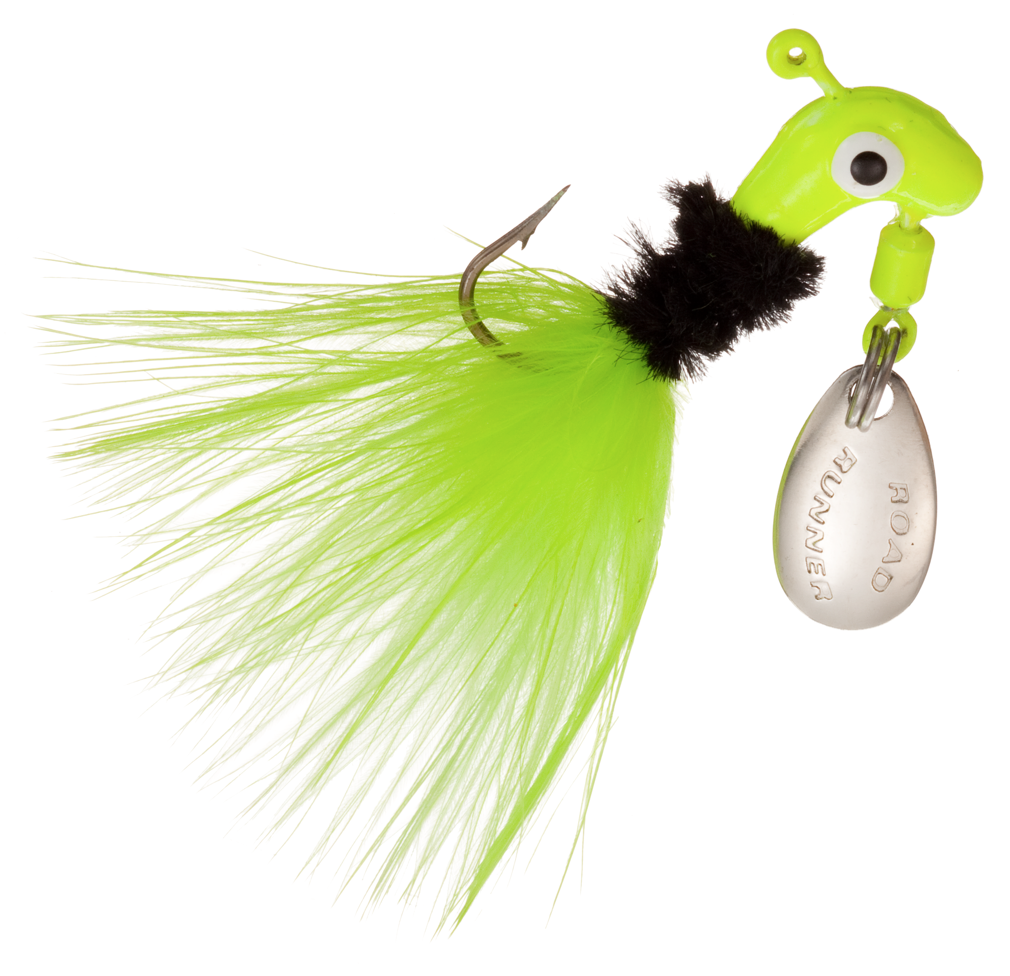 Image of Road Runner Original Marabou Jig 2-Pack - Chartreuse Black Chartreuse - 1/16 oz.