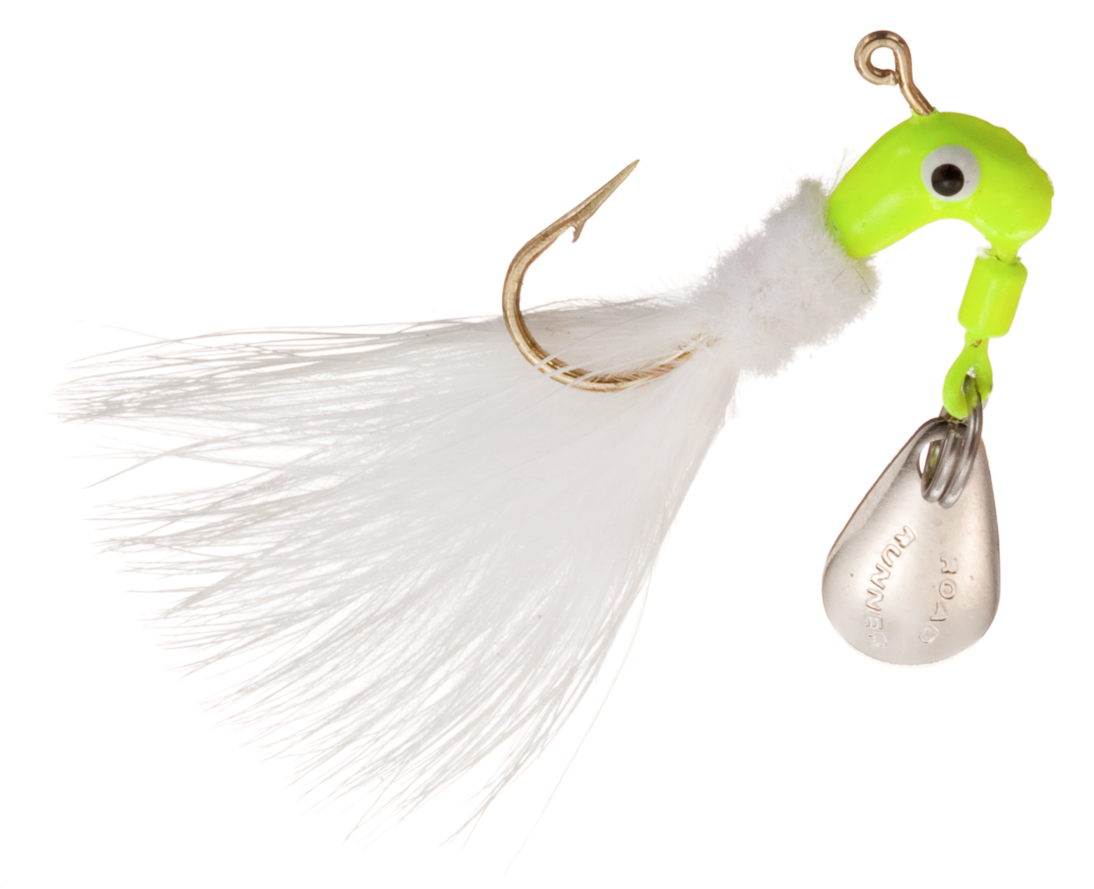 Image of Road Runner Original Marabou Jig 2-Pack - Chartreuse/White - 1/4 oz.