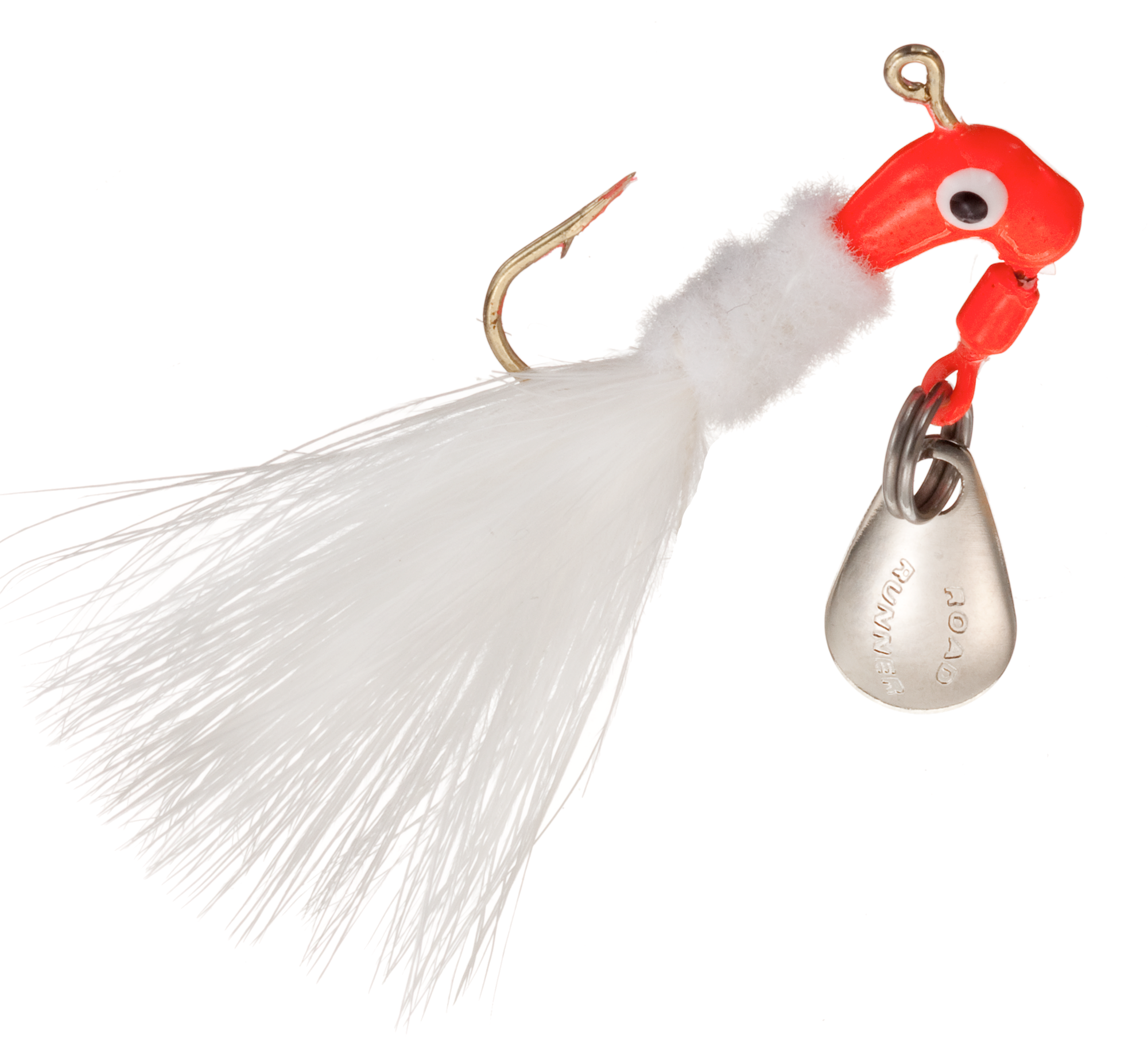 Image of Road Runner Original Marabou Jig 2-Pack - Fluorescent Red White - 1/16 oz.