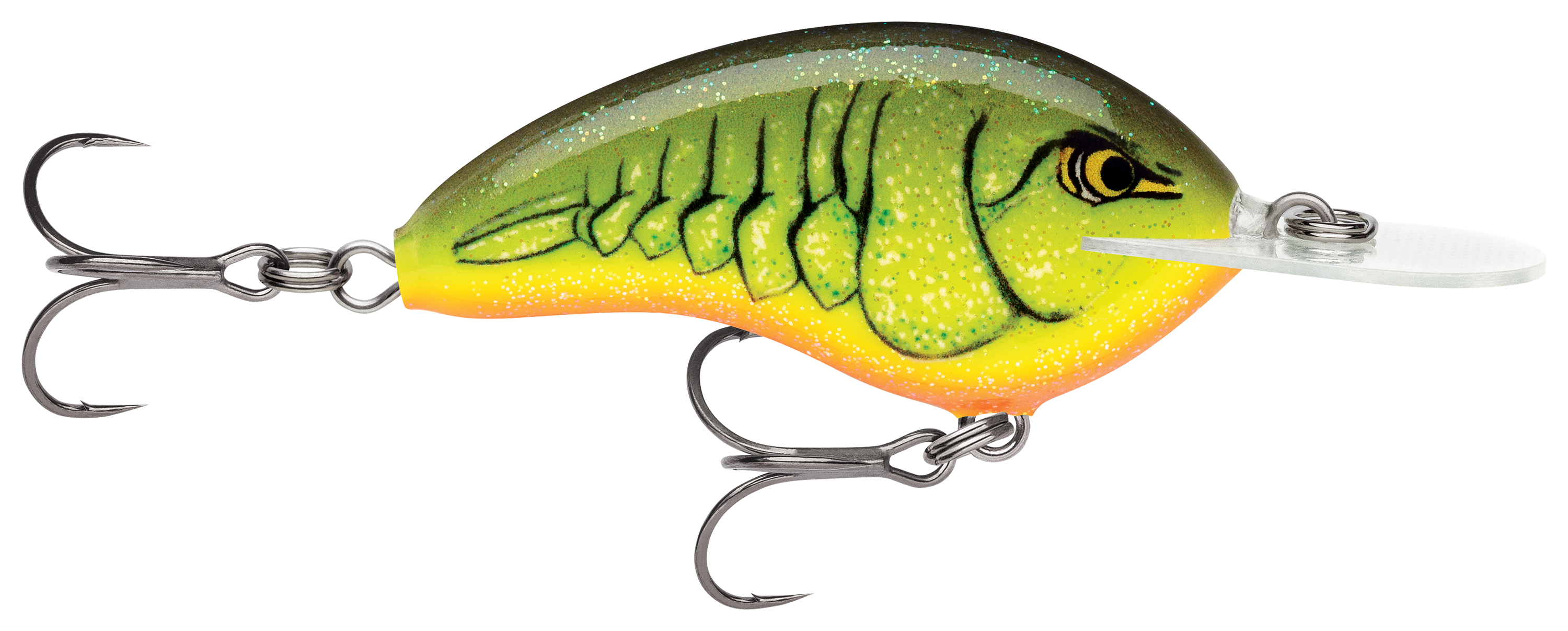 Image of Rapala Ott's Garage Series Deep Tiny Crankbait - Chartreuse Rootbeer Crawdad