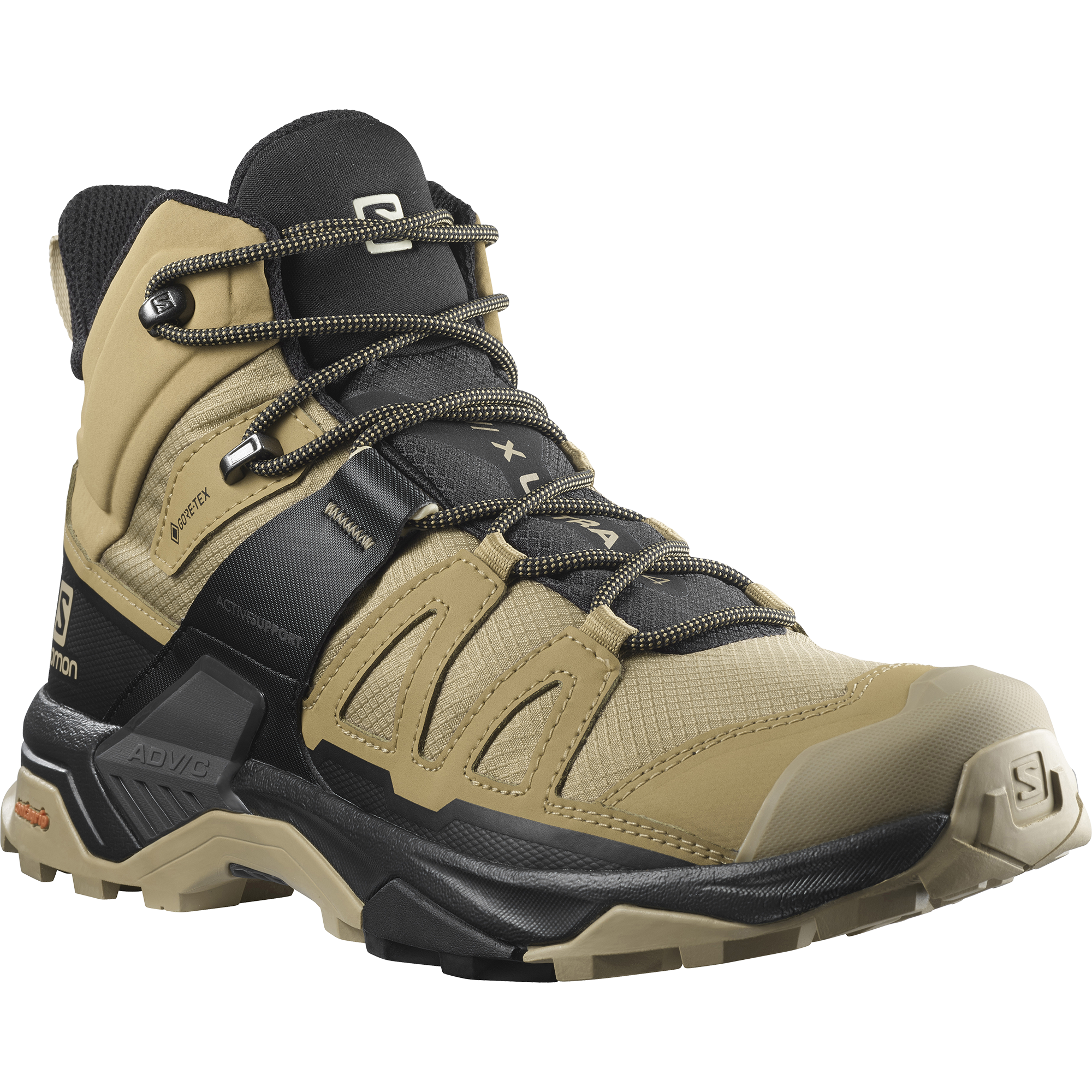 Salomon X Ultra 4 Mid GORE-TEX Hiking Boots for Men - Kelp/Black/Safari - 8.5M