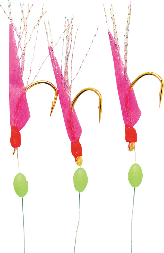 P-Line Three-Hook American Shad Sabiki Rig - Red